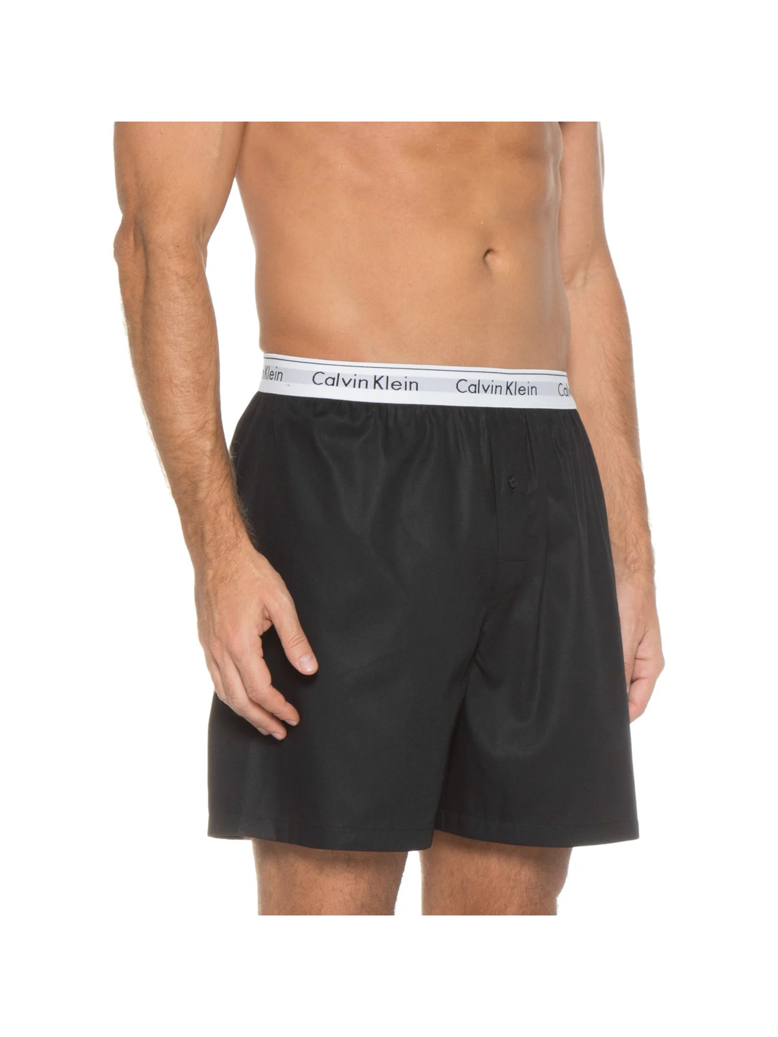 Cueca Samba Canção De Tricoline Lisa Preto Calvin Klein Underwear