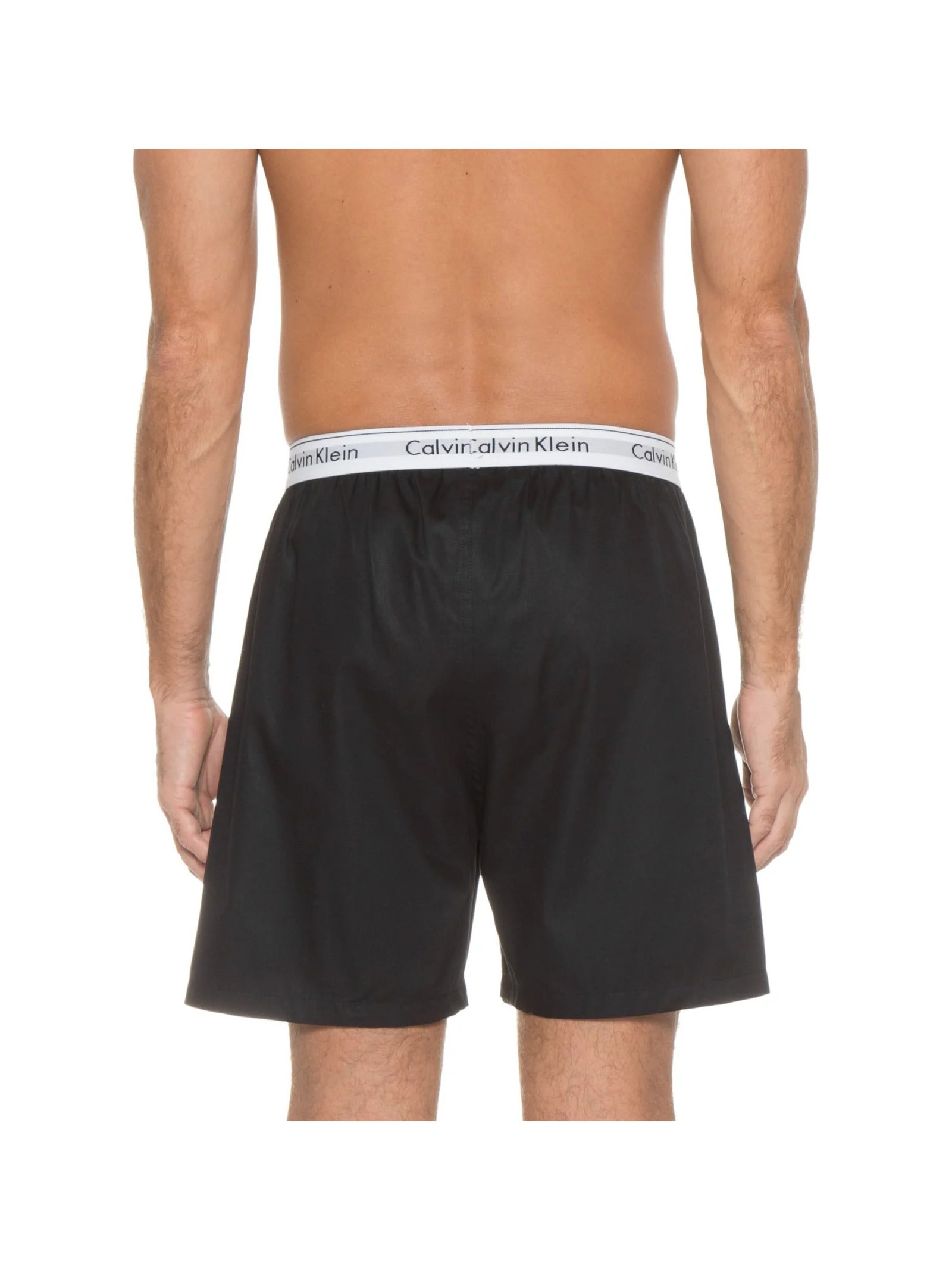 Cueca Samba Canção De Tricoline Lisa Preto Calvin Klein Underwear