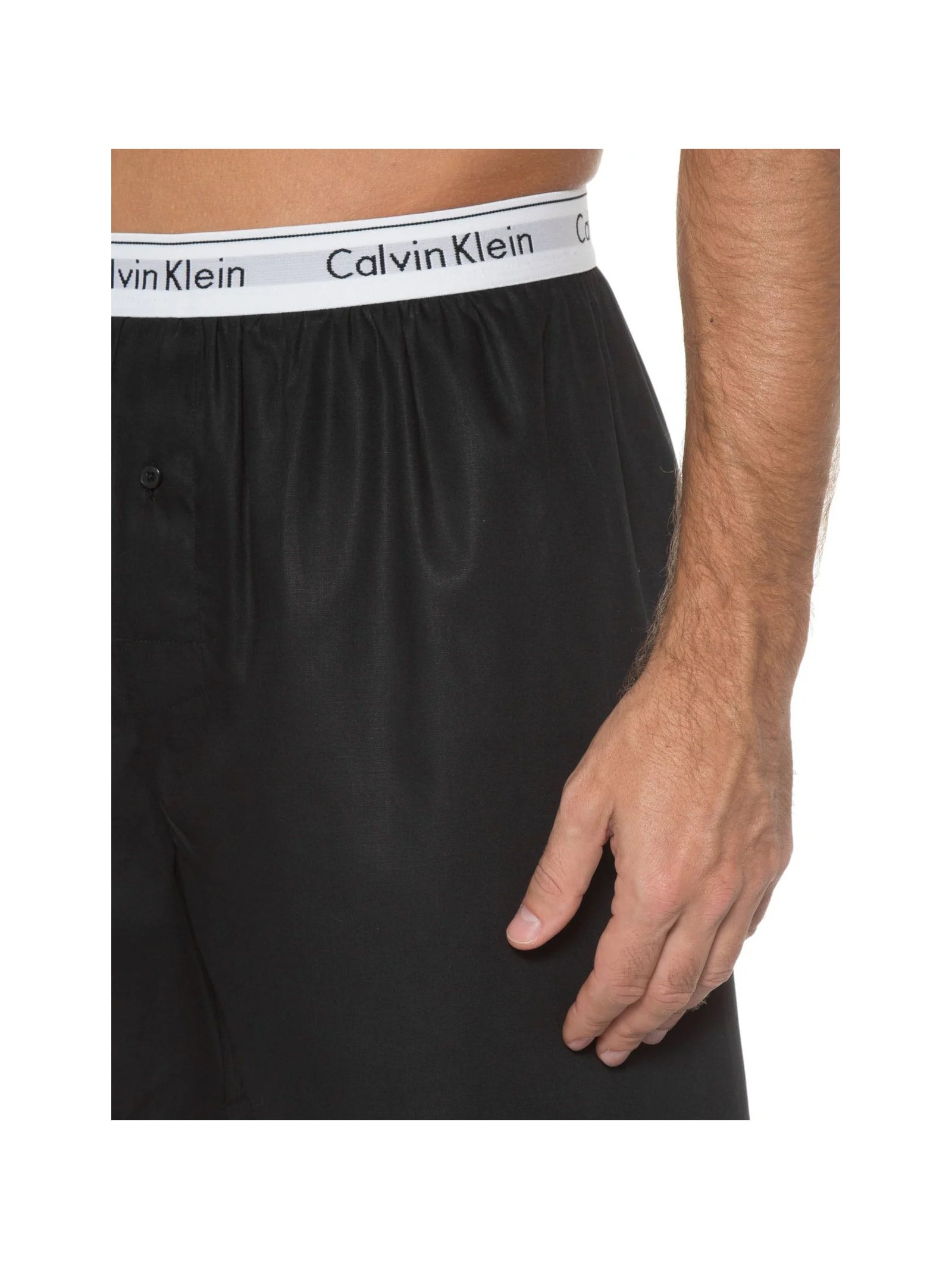 Cueca Samba Canção De Tricoline Lisa Preto Calvin Klein Underwear