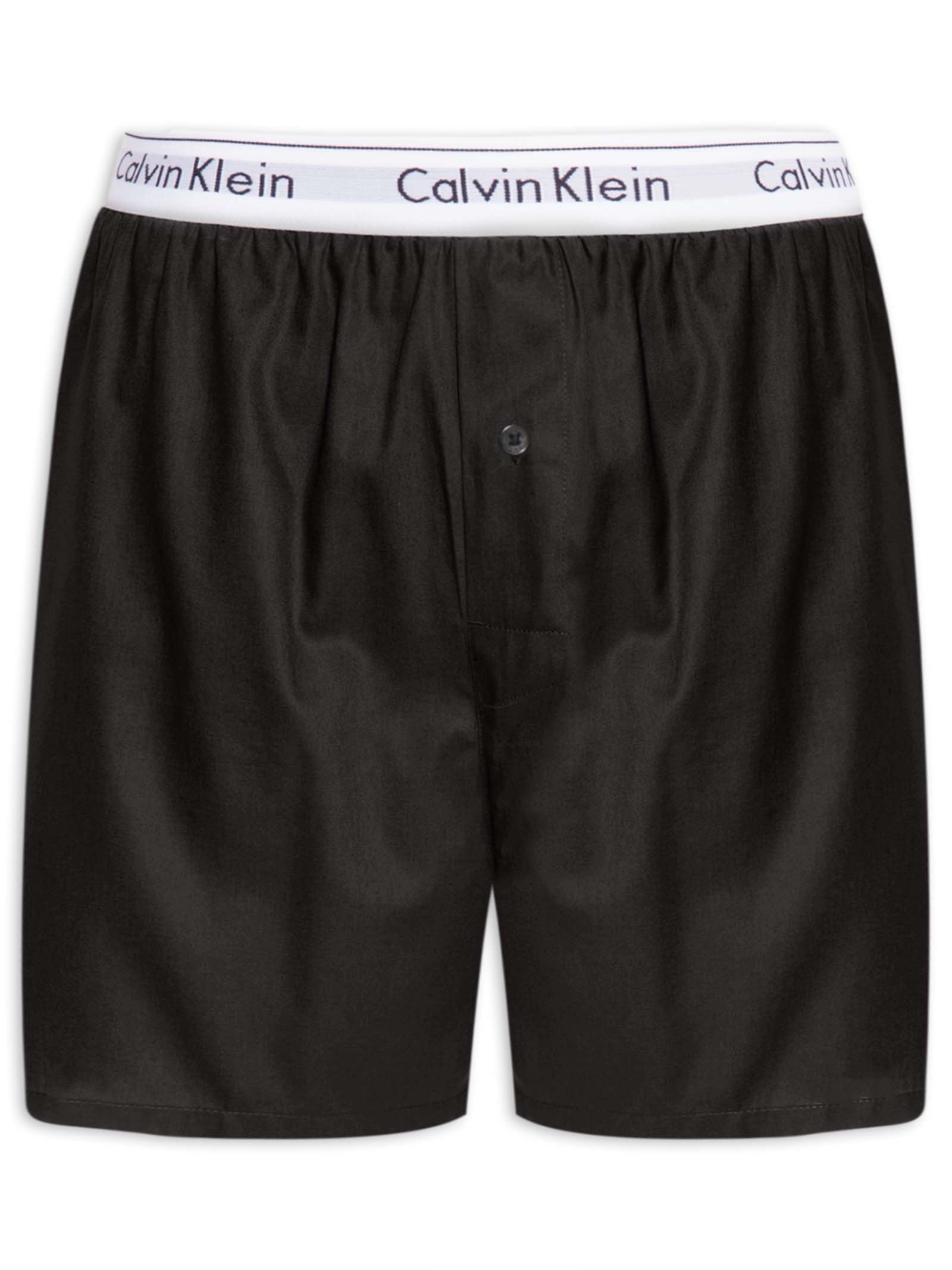 Cueca Samba Canção De Tricoline Lisa Preto Calvin Klein Underwear