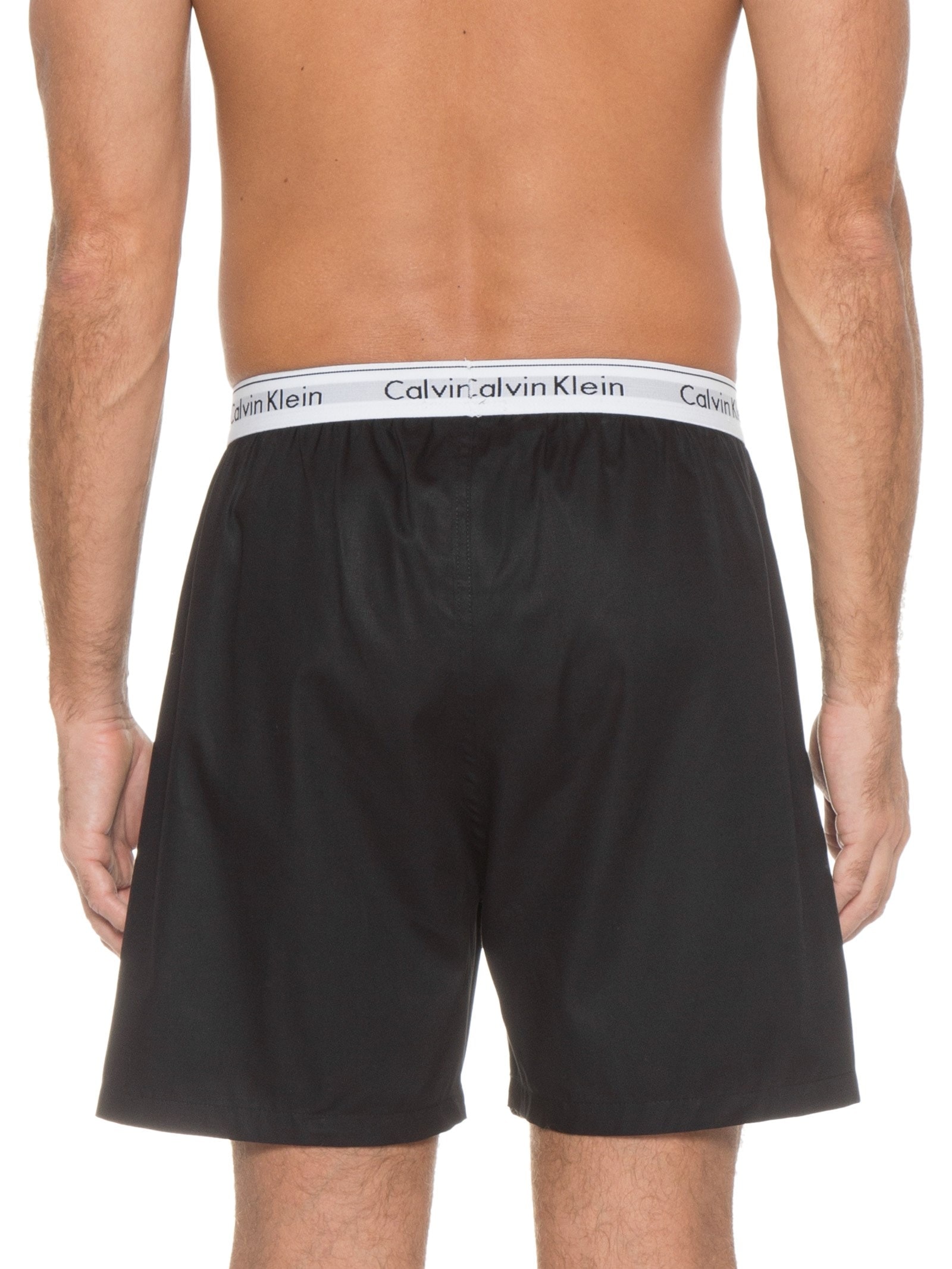 Cueca Samba Canção De Tricoline Lisa Preto Calvin Klein Underwear