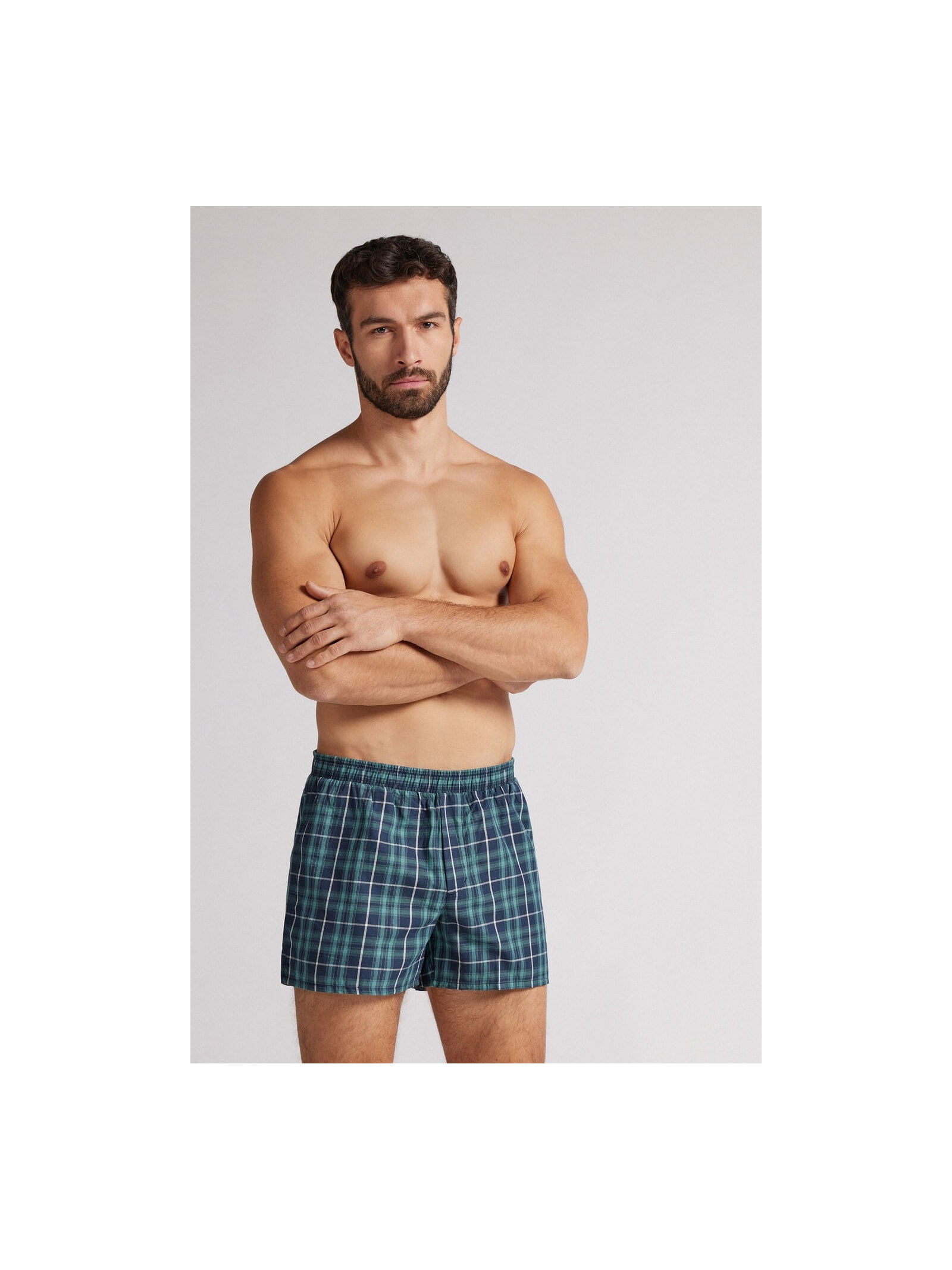 Cueca Samba Canção Em Algodão Azul Intimissimi