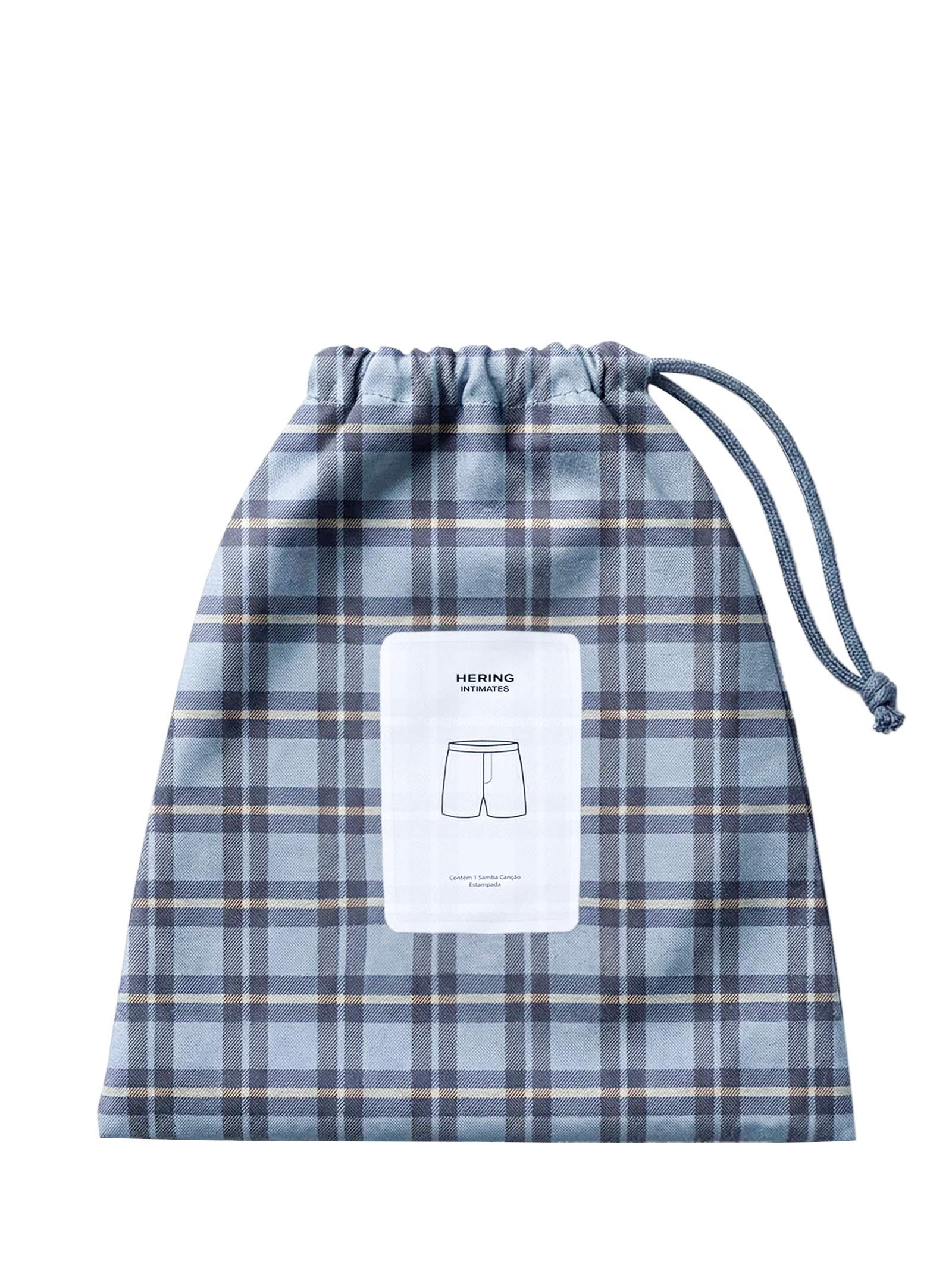 Cueca Samba Canção Em Algodão Com Saquinho Estampado Azul Hering Intimates