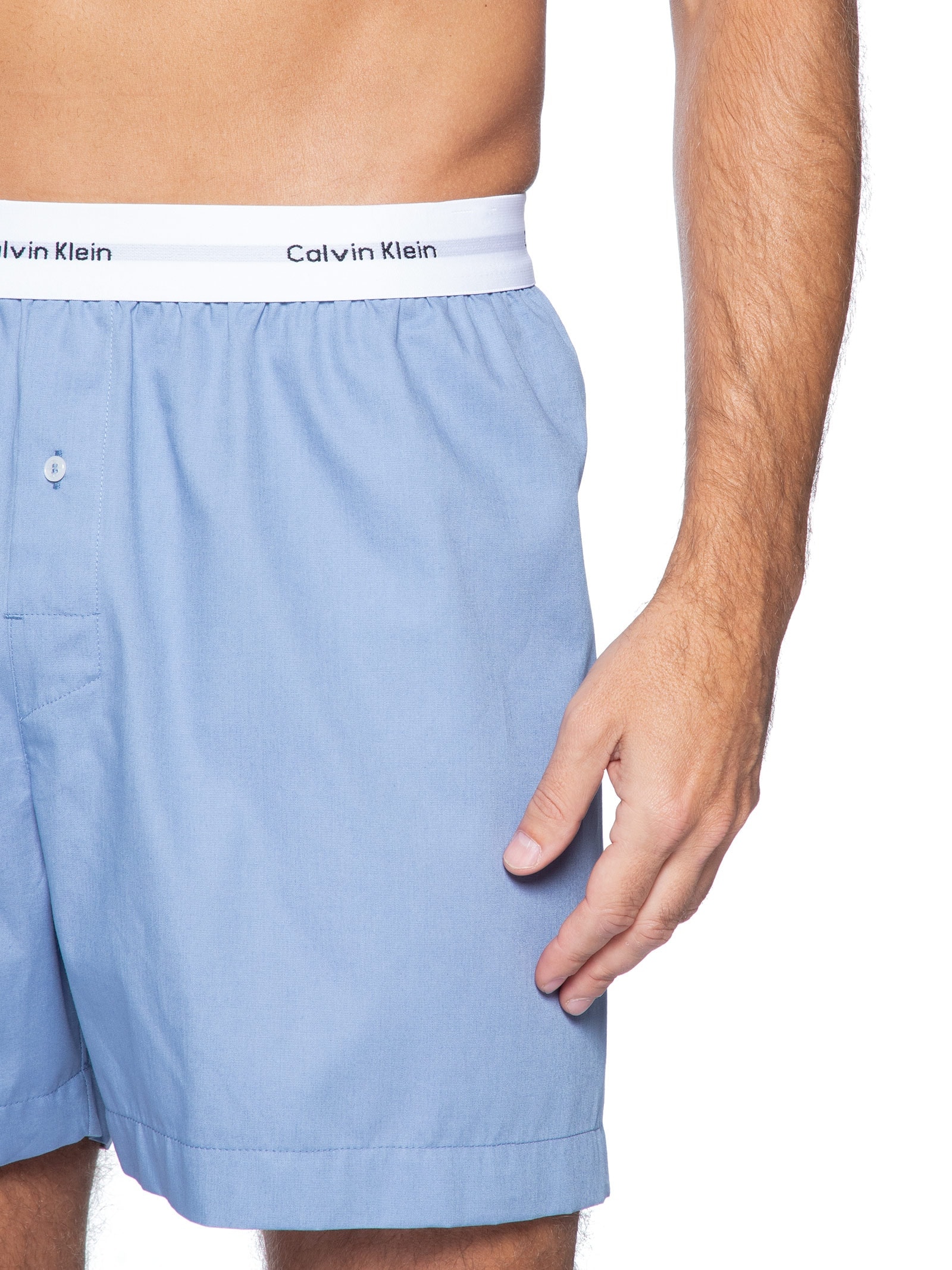 Cueca Samba Canção Em Tricoline Lisa Azul Calvin Klein Underwear