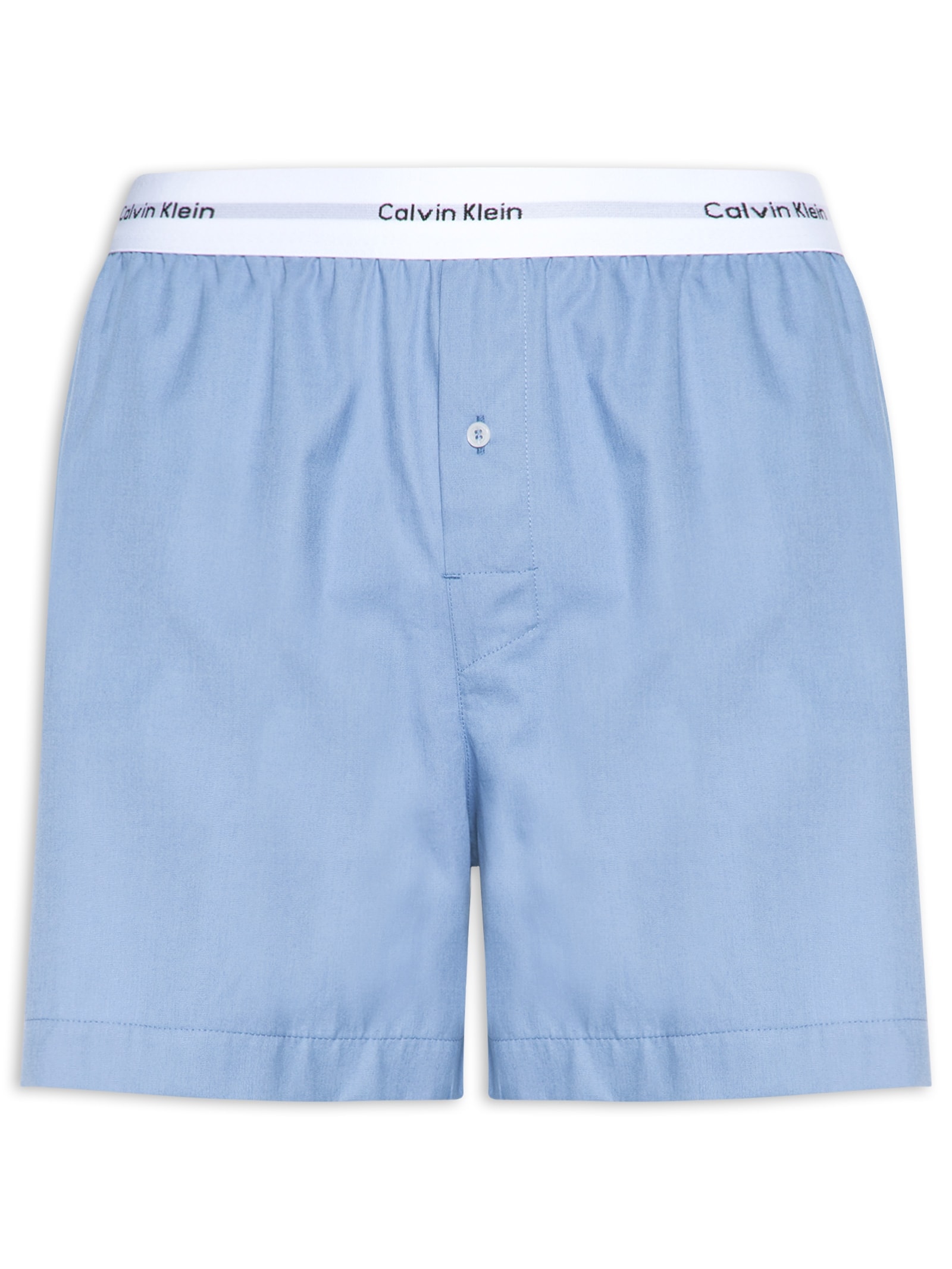 Cueca Samba Canção Em Tricoline Lisa Azul Calvin Klein Underwear