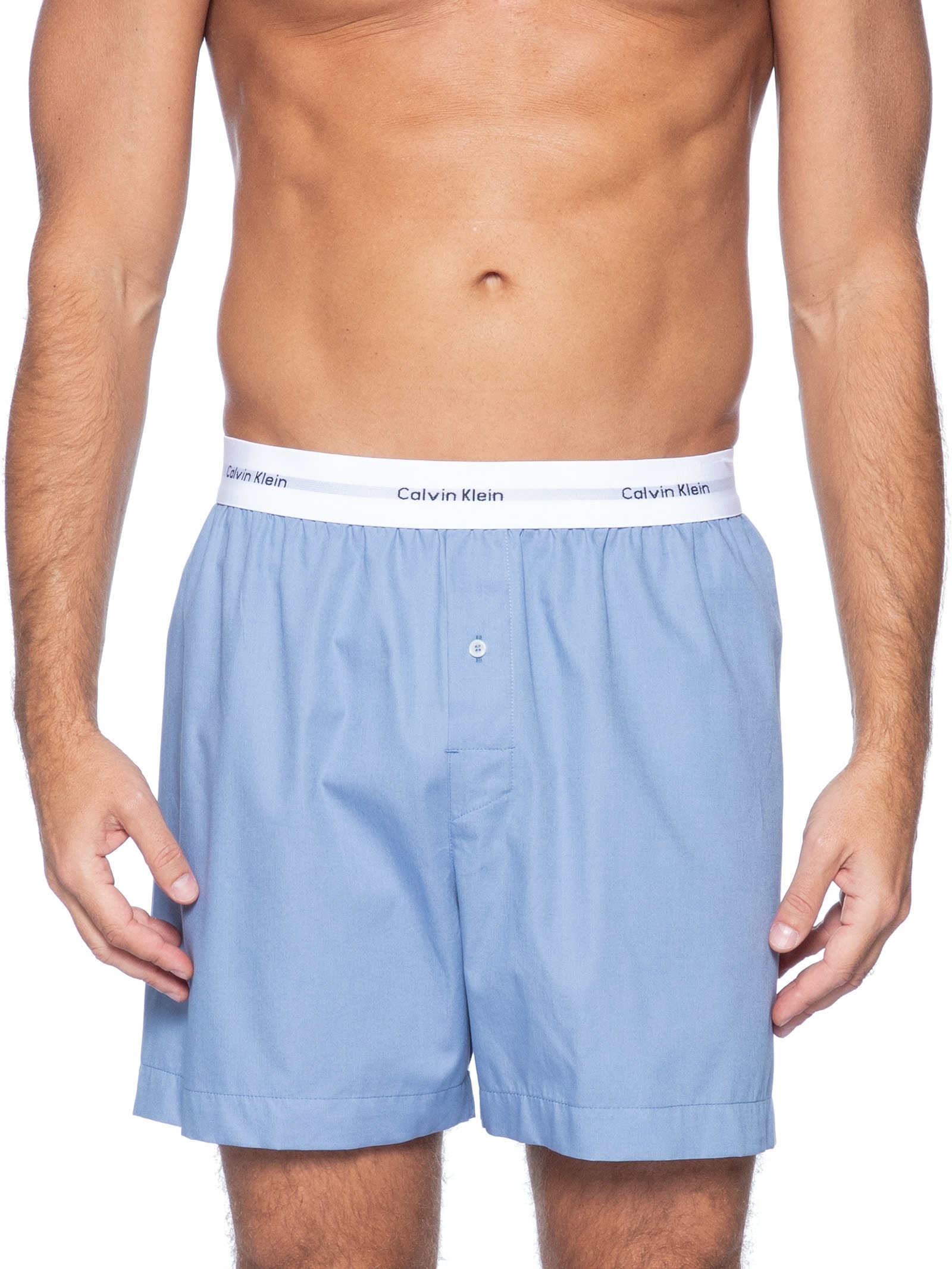 Cueca Samba Canção Em Tricoline Lisa Azul Calvin Klein Underwear