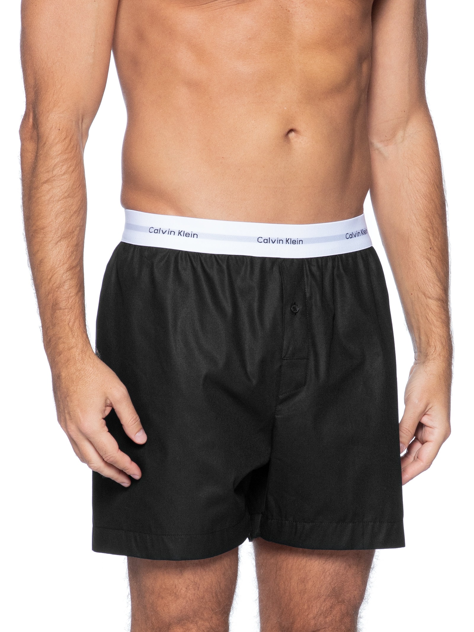 Cueca Samba Canção Em Tricoline Lisa Preto Calvin Klein Underwear