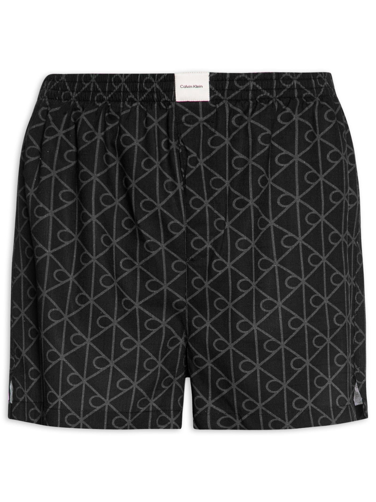 Cueca Samba Canção Em Viscose Estampada Preto Calvin Klein Underwear