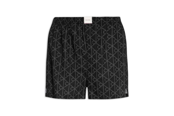 Cueca Samba Canção Em Viscose Estampada - Preto