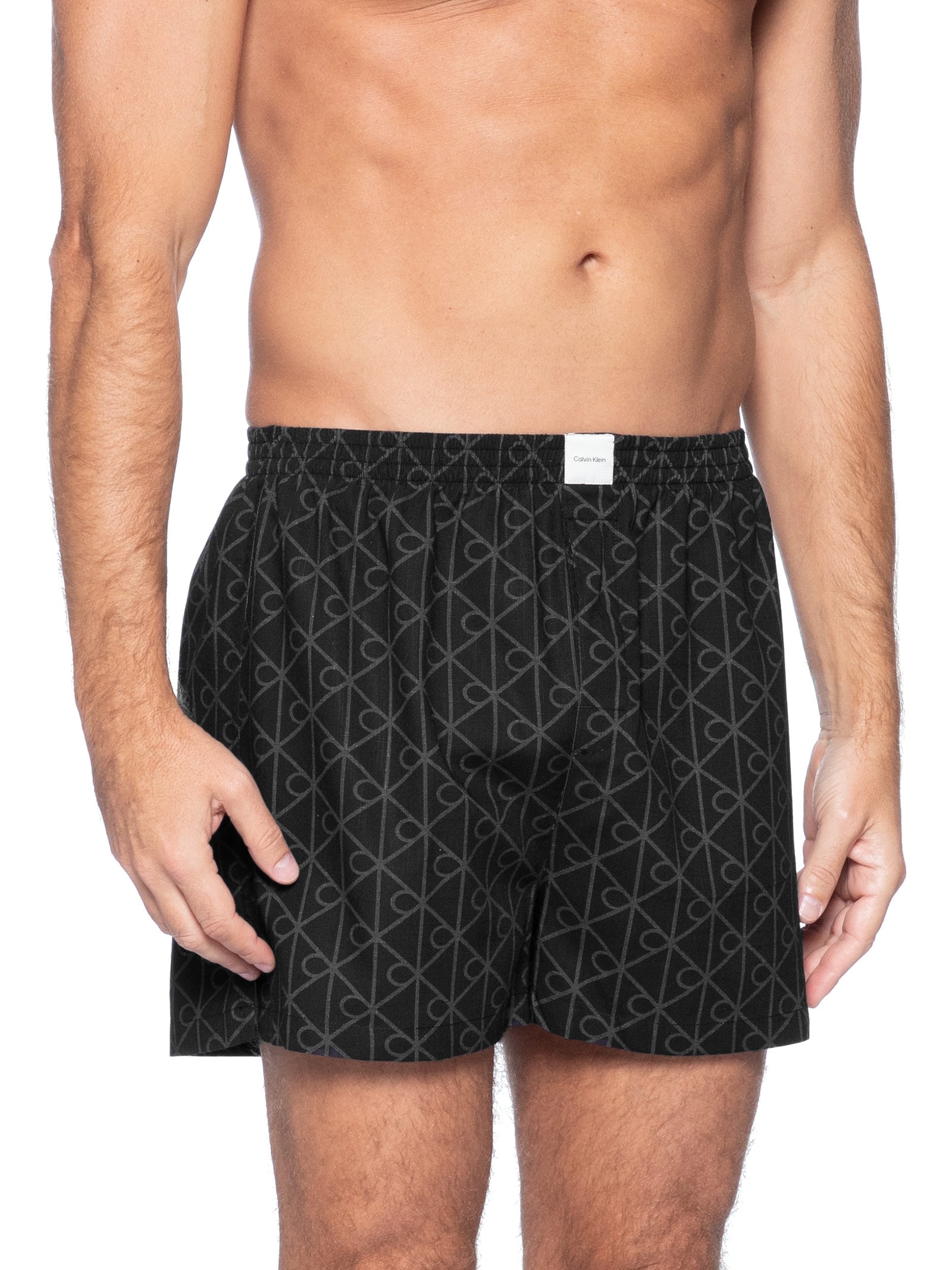 Cueca Samba Canção Em Viscose Estampada Preto Calvin Klein Underwear