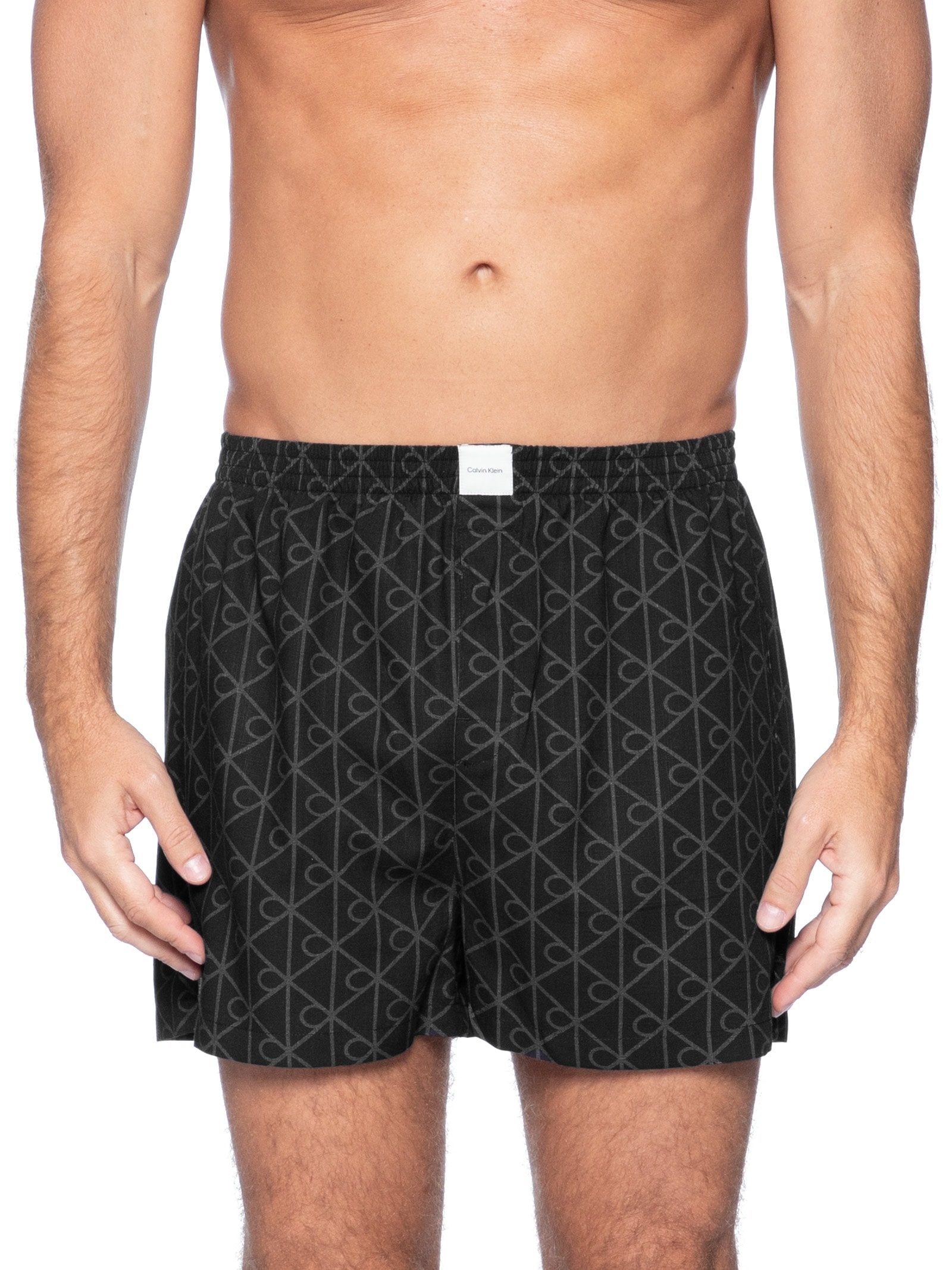 Cueca Samba Canção Em Viscose Estampada Preto Calvin Klein Underwear