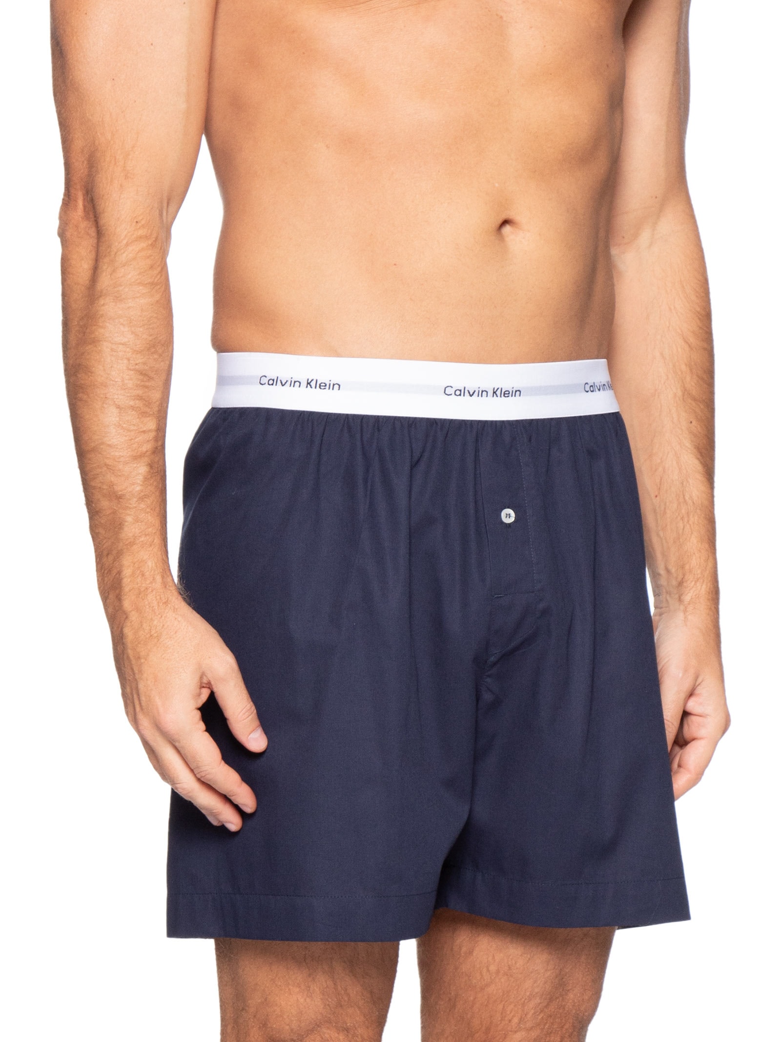 Cueca Samba Canção Tricoline Lisa Azul Calvin Klein Underwear
