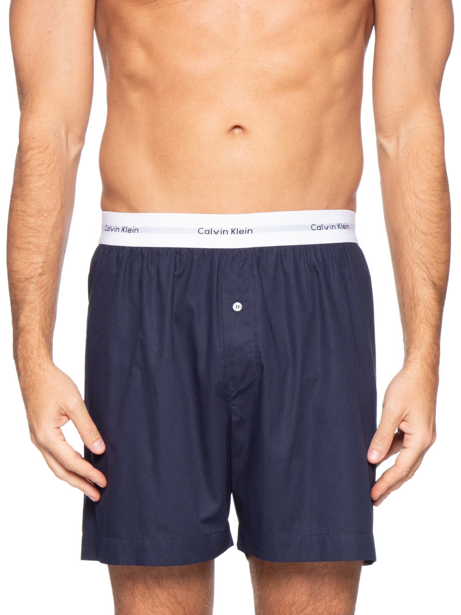 Cueca Samba Canção Tricoline Lisa Azul Calvin Klein Underwear