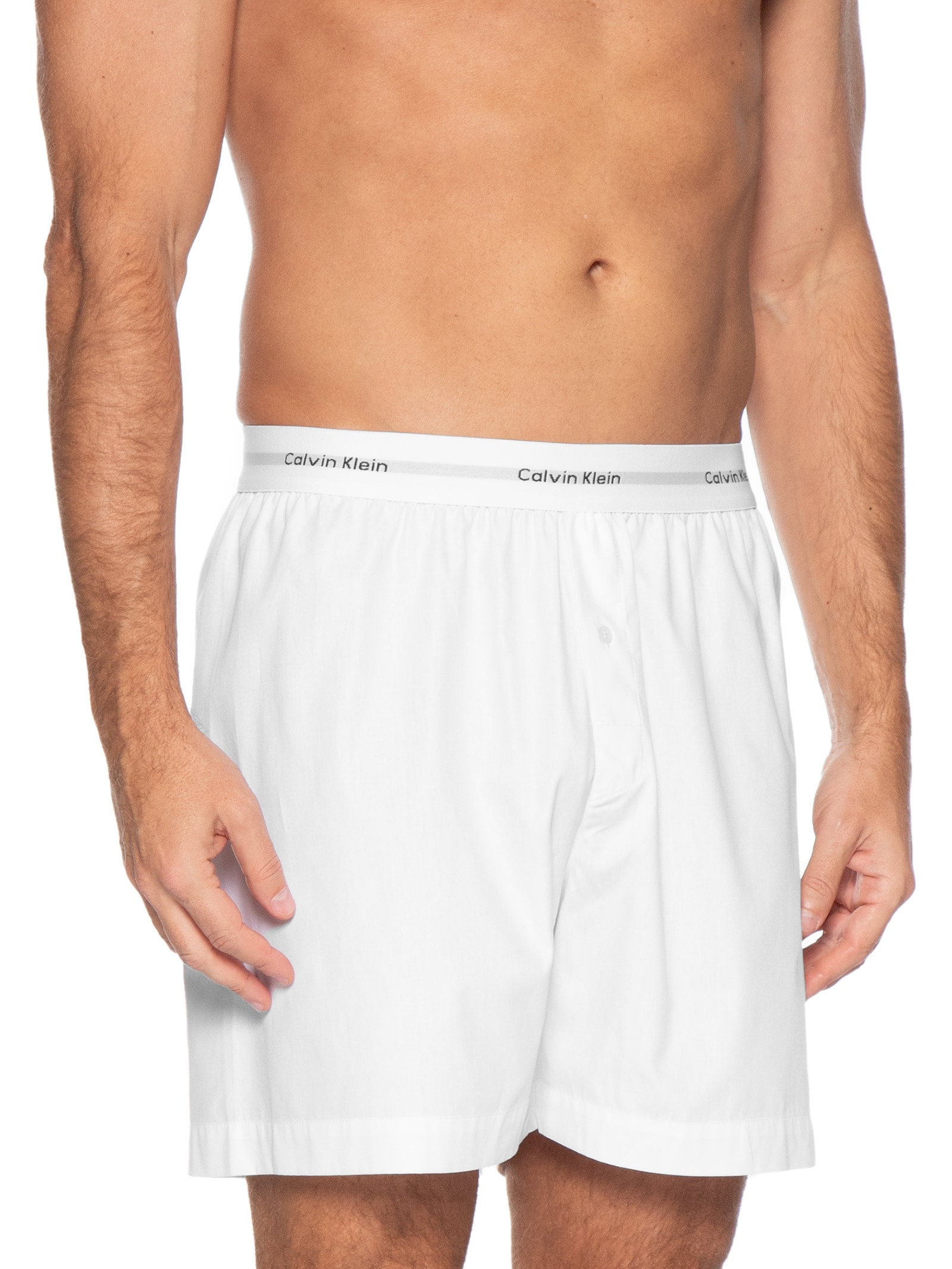 Cueca Samba Canção Tricoline Lisa Branco Calvin Klein Underwear