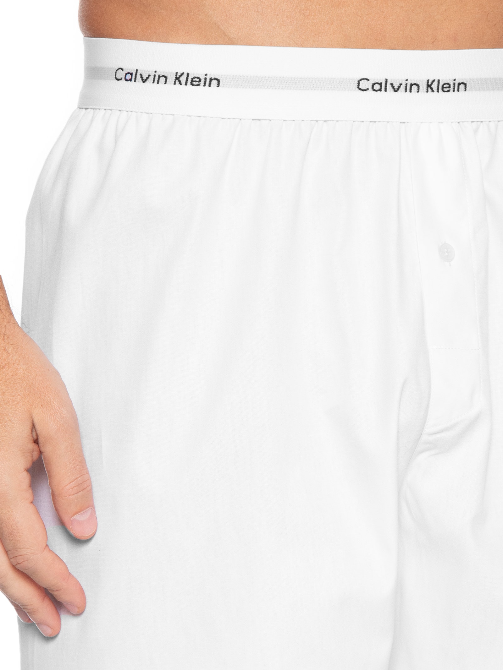 Cueca Samba Canção Tricoline Lisa Branco Calvin Klein Underwear