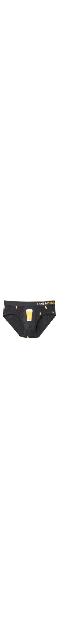 Cueca Slip Com Estampa De Cerveja Em Algodão Supima - Azul
