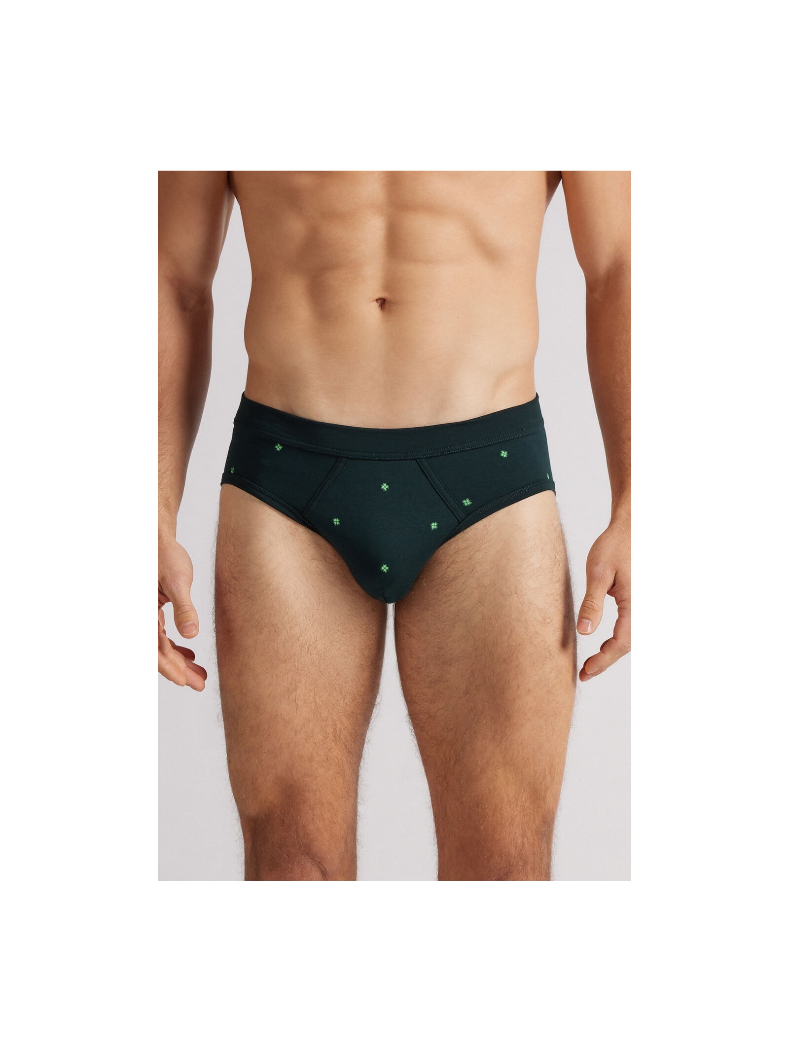 Cueca Slip Com Estampa De Trevos Em Algodão Supima Verde Intimissimi