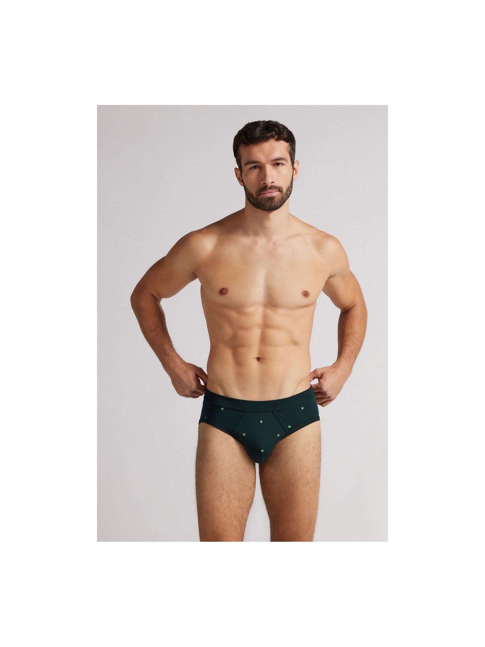 Cueca Slip Com Estampa De Trevos Em Algodão Supima Verde Intimissimi