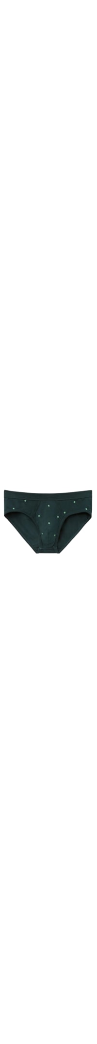 Cueca Slip Com Estampa De Trevos Em Algodão Supima - Verde
