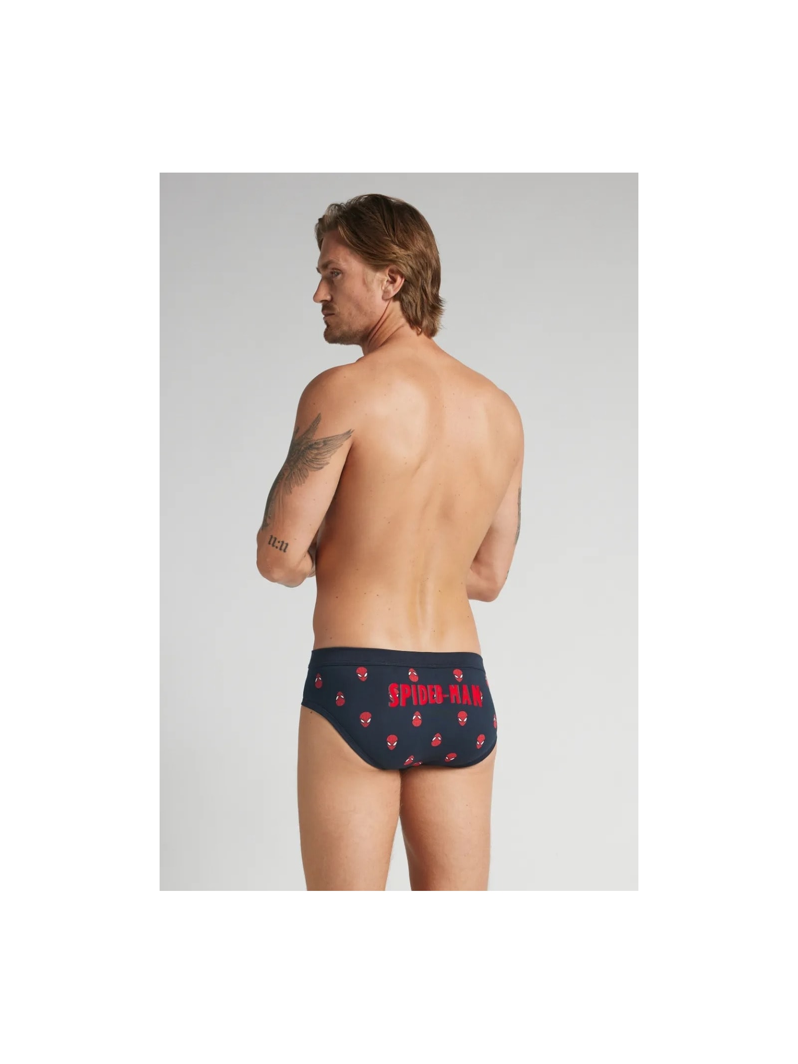 Cueca Slip Com Estampa Marvel Homem-Aranha Em Algodão Supima Azul Intimissimi