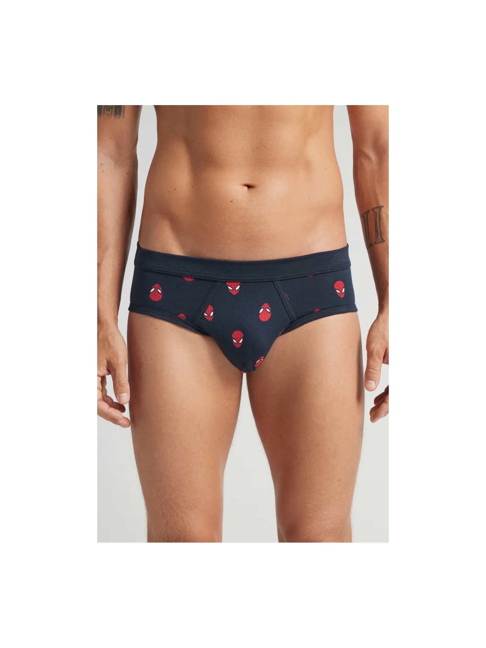 Cueca Slip Com Estampa Marvel Homem-Aranha Em Algodão Supima Azul Intimissimi