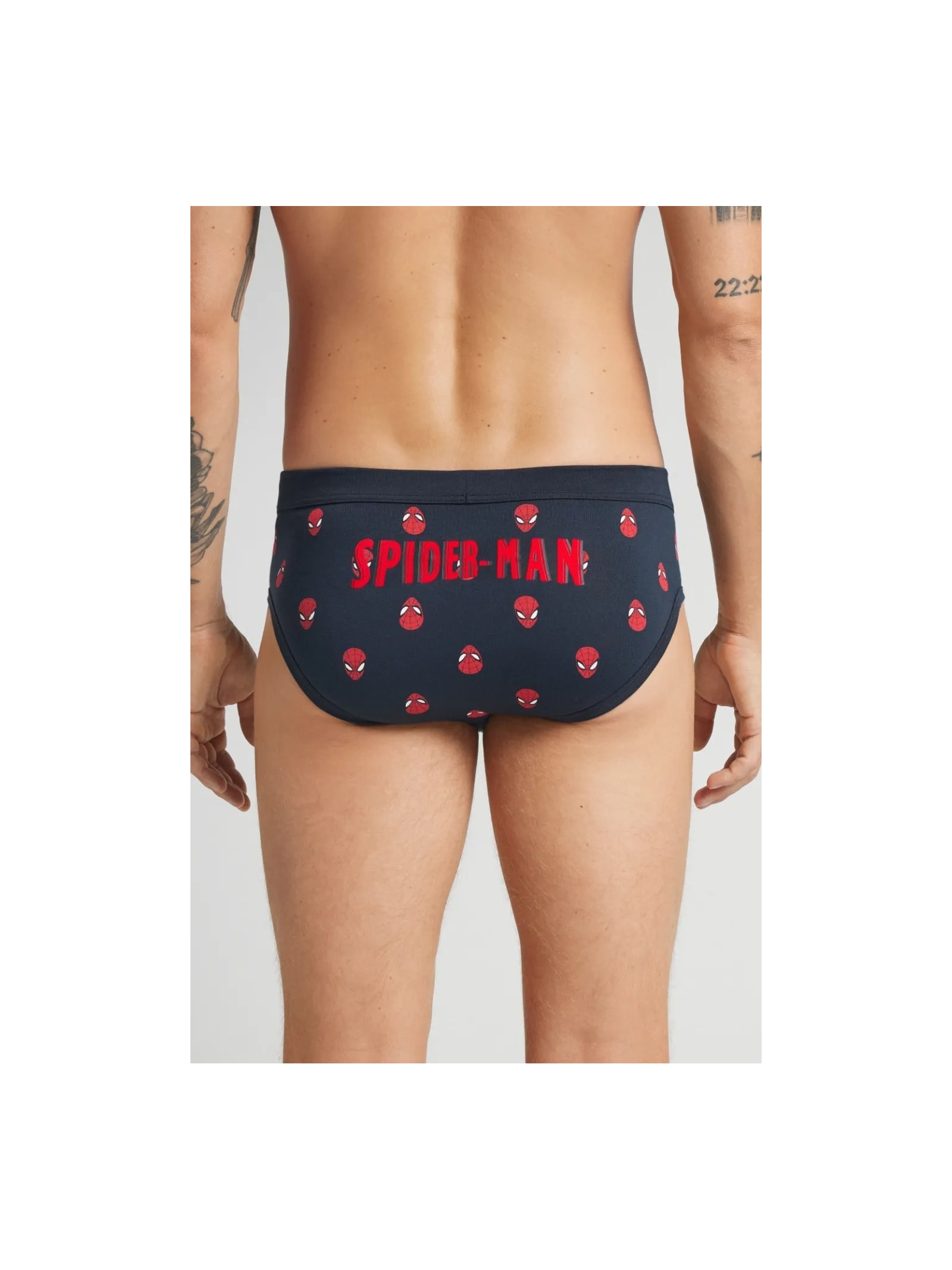 Cueca Slip Com Estampa Marvel Homem-Aranha Em Algodão Supima Azul Intimissimi