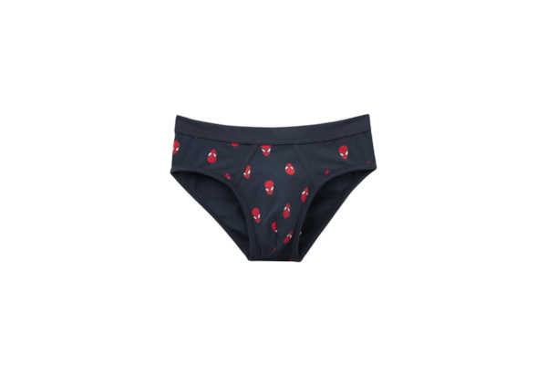 Cueca Slip Com Estampa Marvel Homem-Aranha Em Algodão Supima - Azul