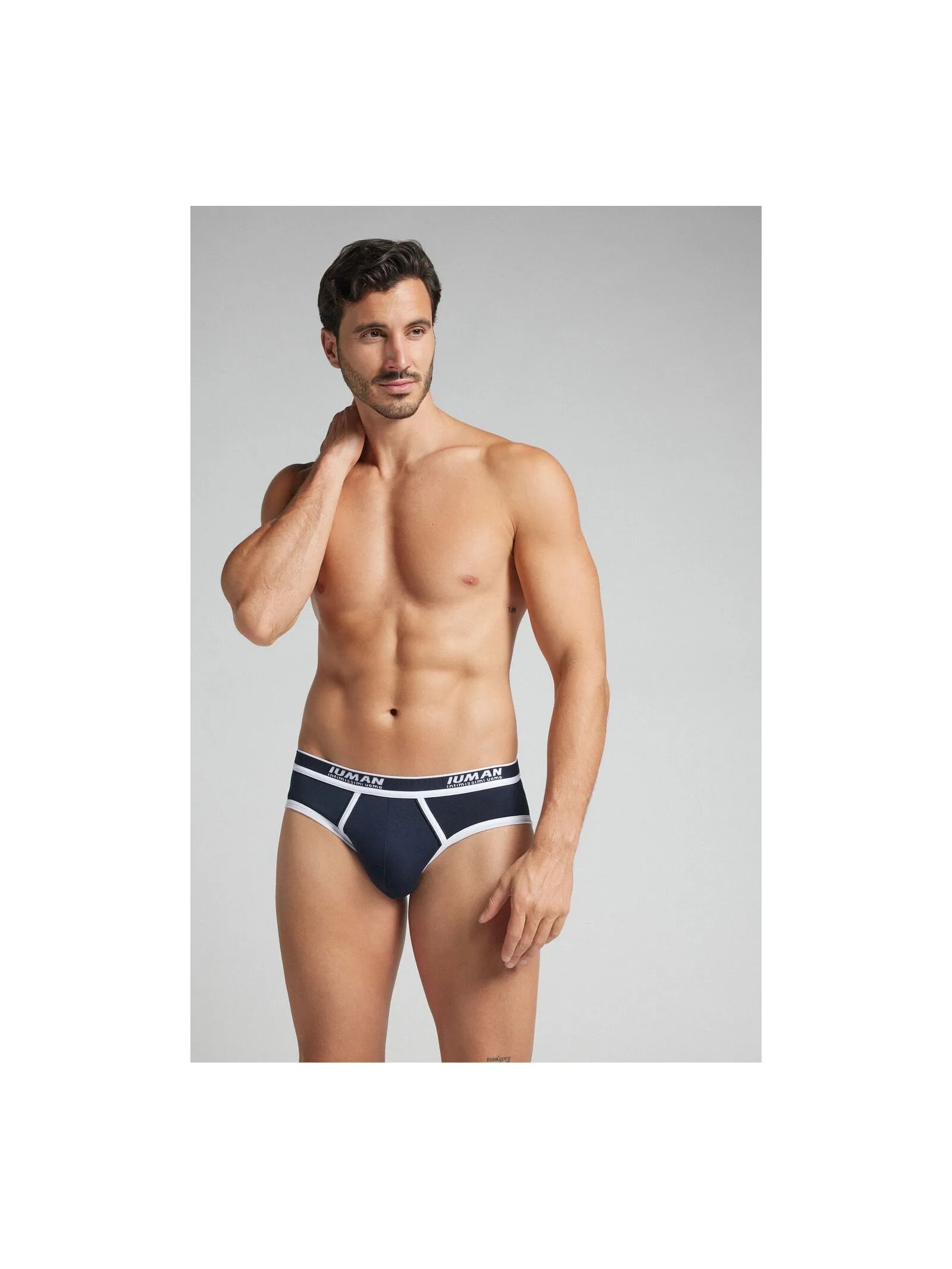 Cueca Slip Com Logotipo Em Algodão Supima Azul Intimissimi