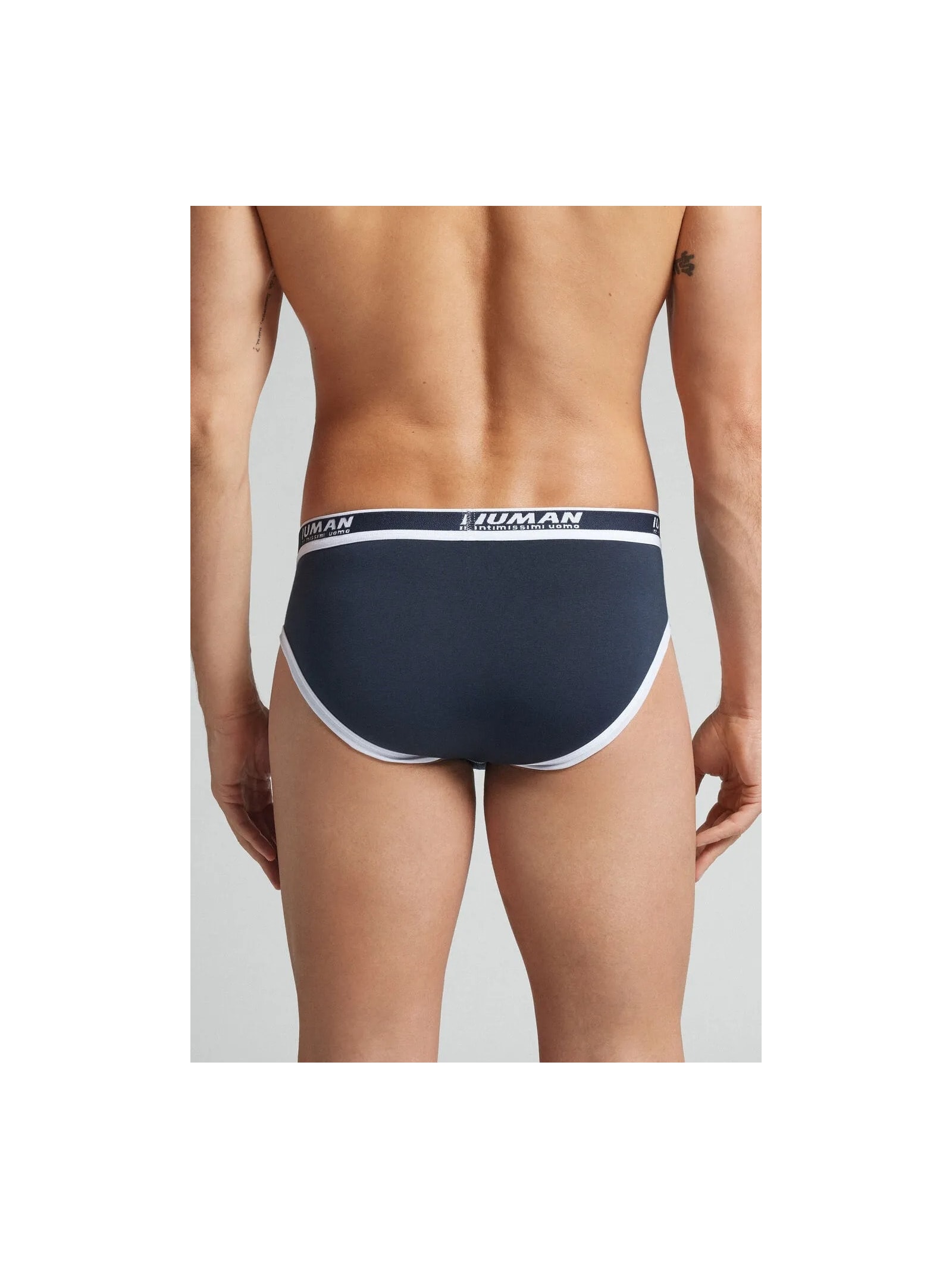 Cueca Slip Com Logotipo Em Algodão Supima Azul Intimissimi