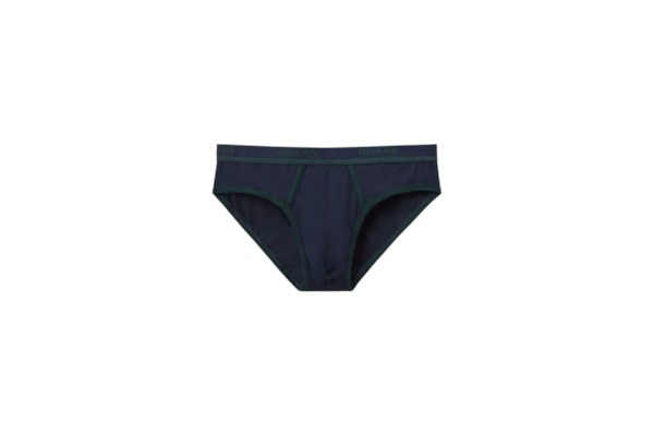Cueca Slip Com Logotipo Em Algodão Supima - Azul