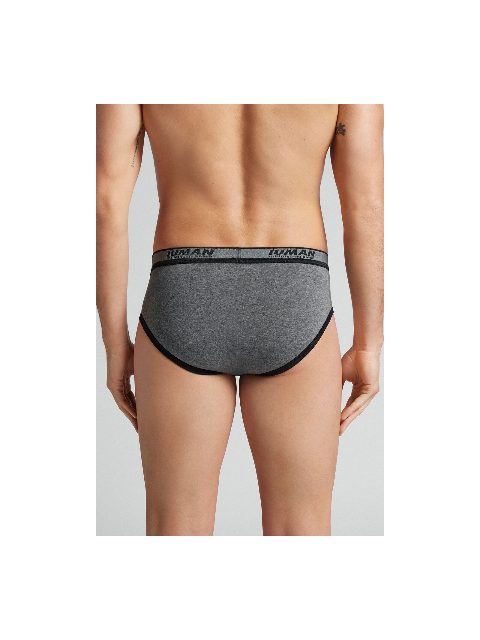 Cueca Slip Com Logotipo Em Algodão Supima Cinza Intimissimi