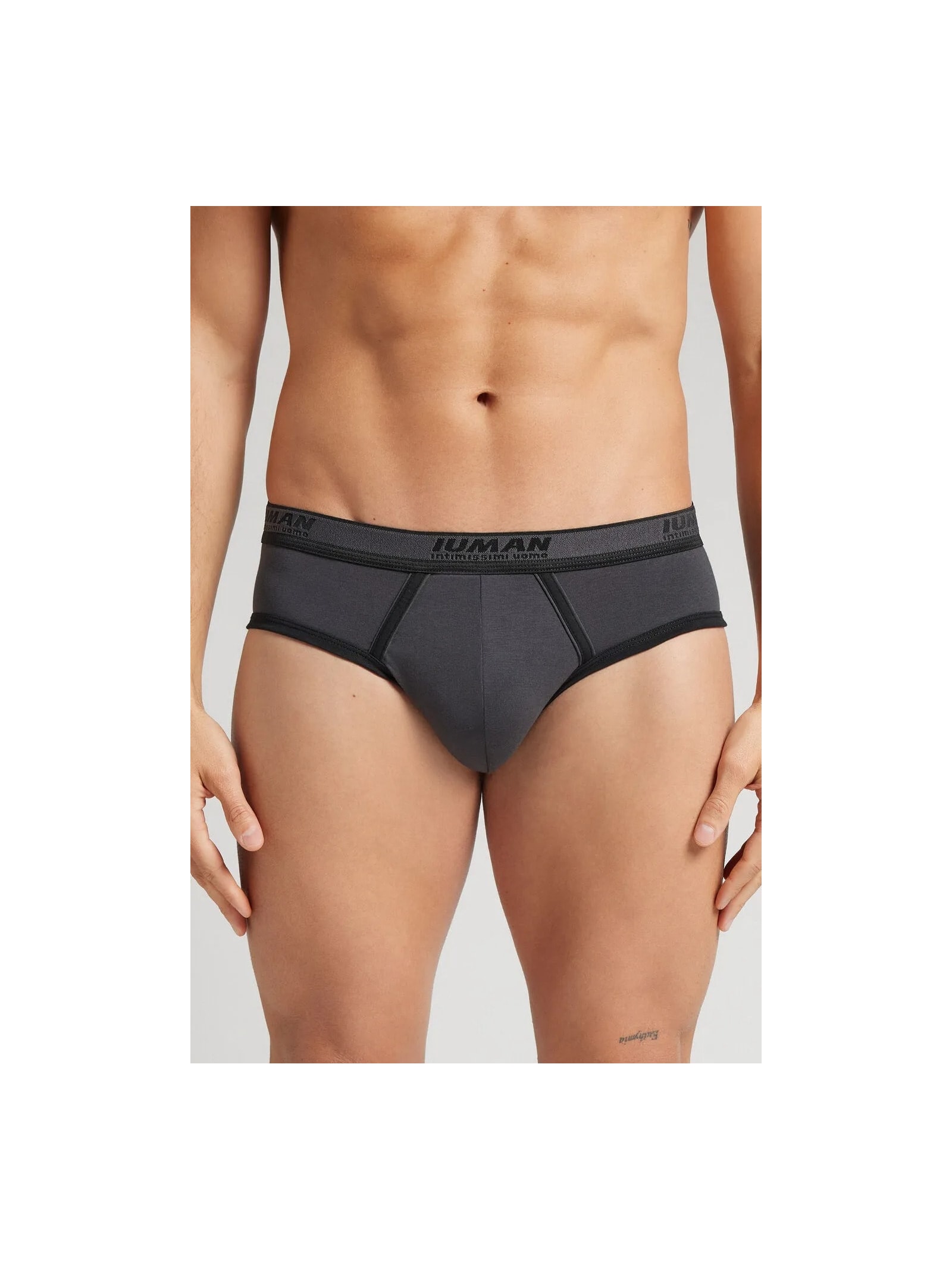 Cueca Slip Com Logotipo Em Algodão Supima Preto Intimissimi
