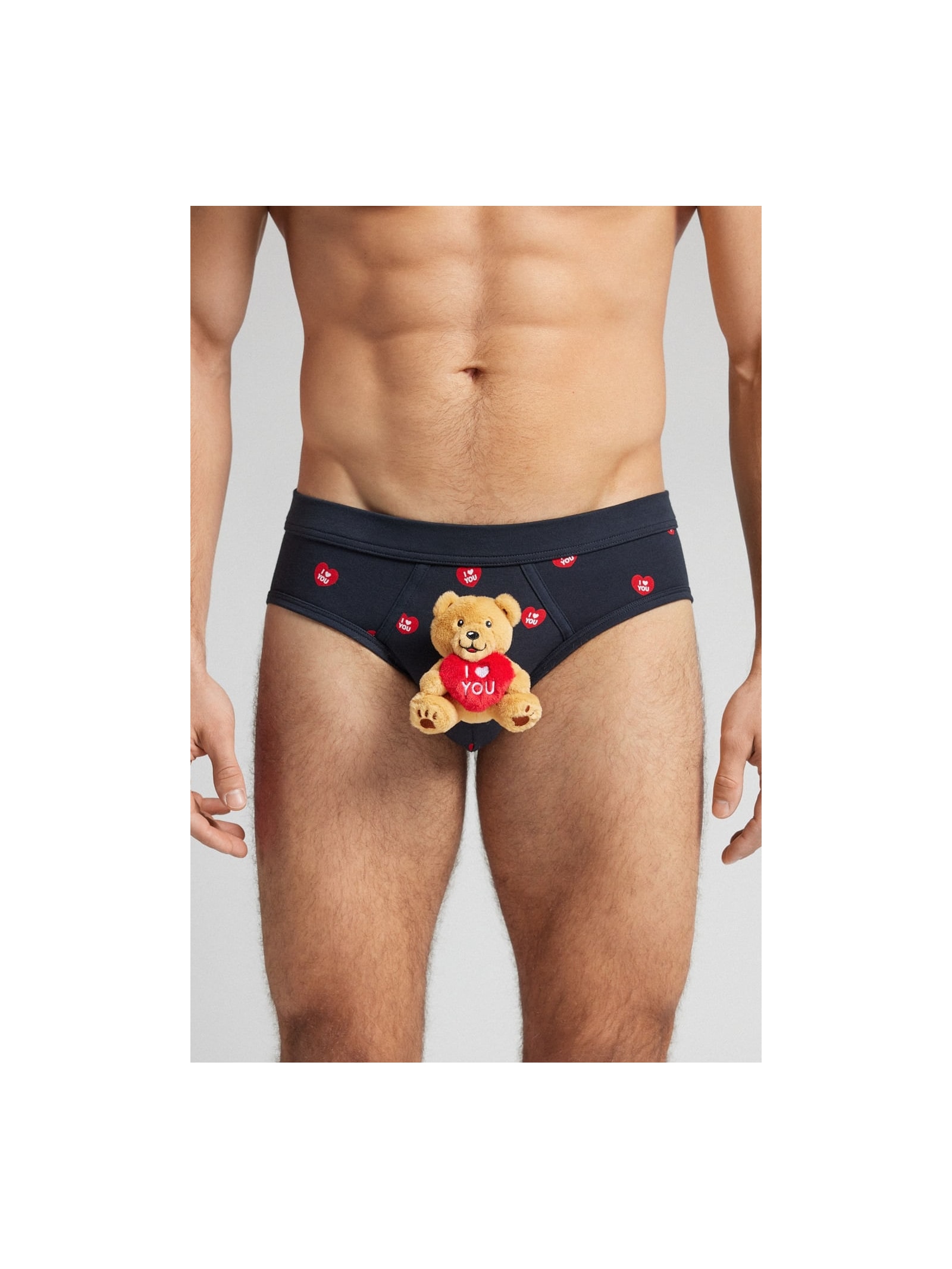 Cueca Slip Com Pelúcia De Ursinho Em Algodão Supima Azul Intimissimi