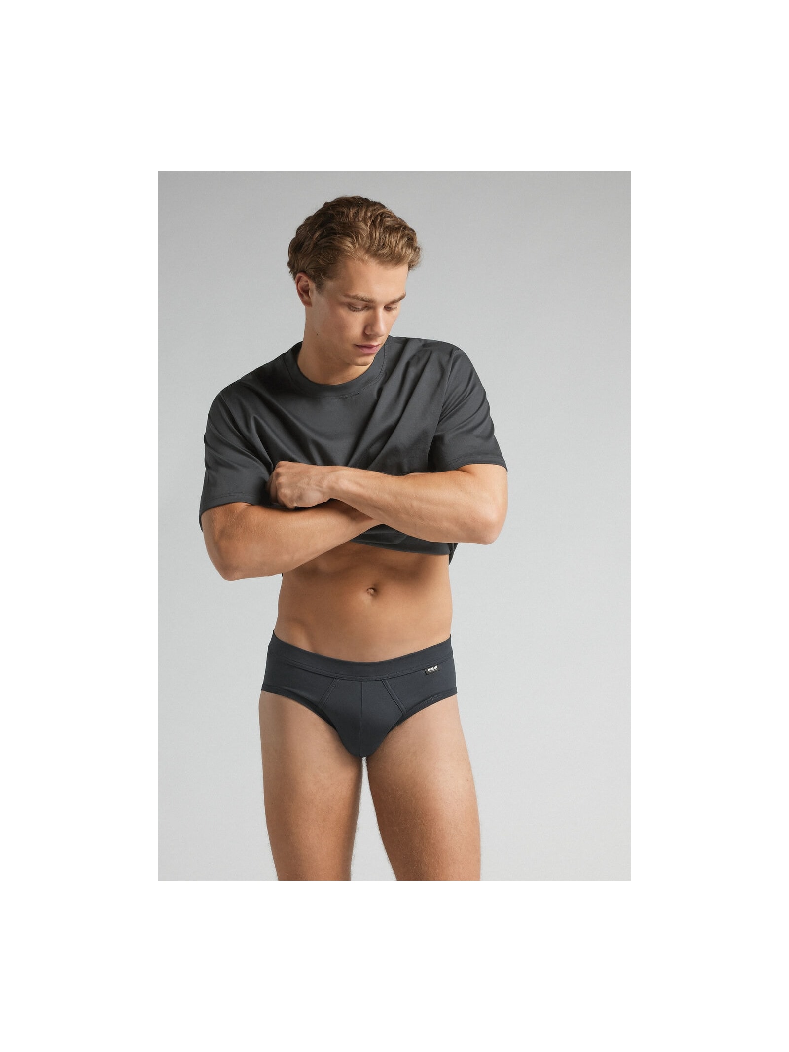 Cueca Slip Em Algodão Premium Cinza Intimissimi