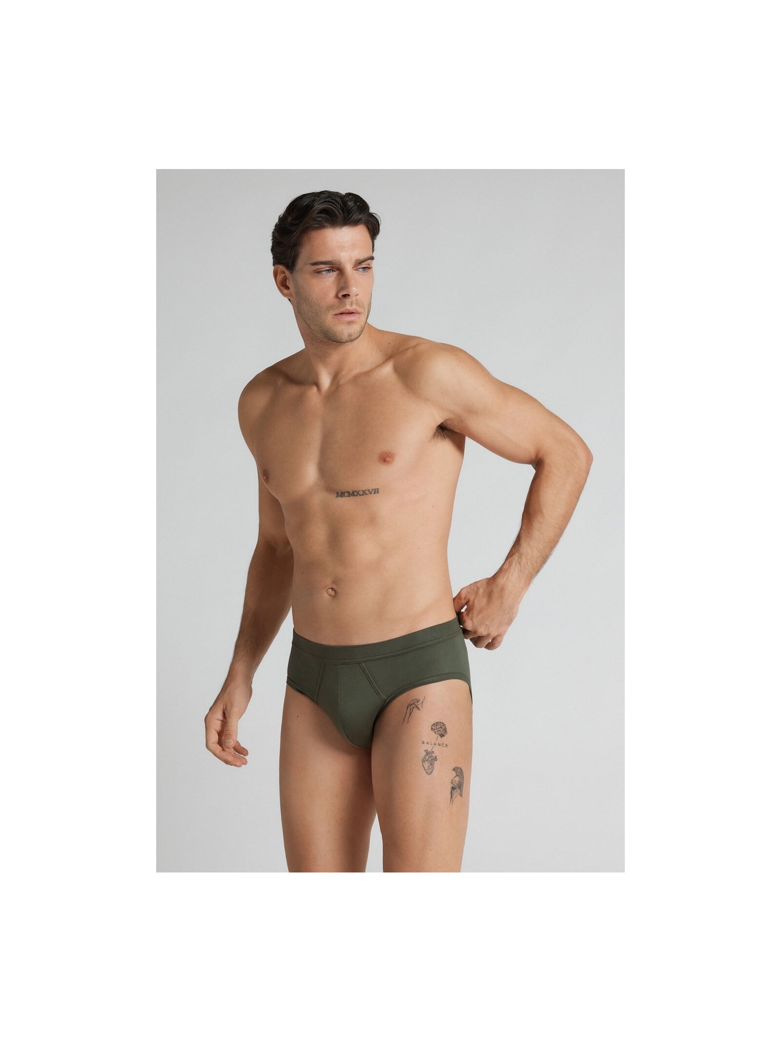 Cueca Slip Em Algodão Premium Verde Intimissimi