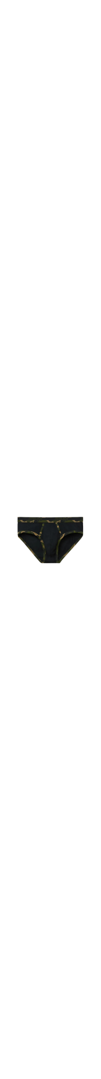 Cueca Slip Em Algodão Supima Com Estampa Camuflada - Preto