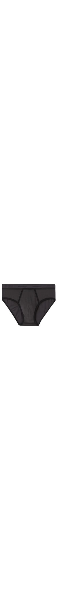 Cueca Slip Em Algodão Supima Com Logotipo - Preto