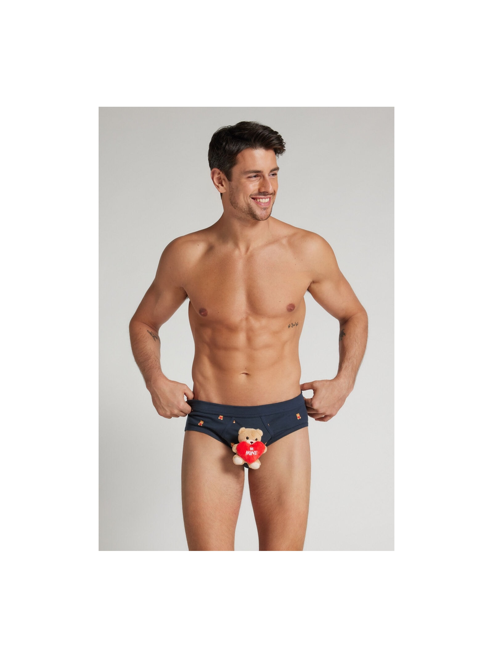 Cueca Slip Em Algodão Supima Com Pelucía Be Mine Azul Intimissimi