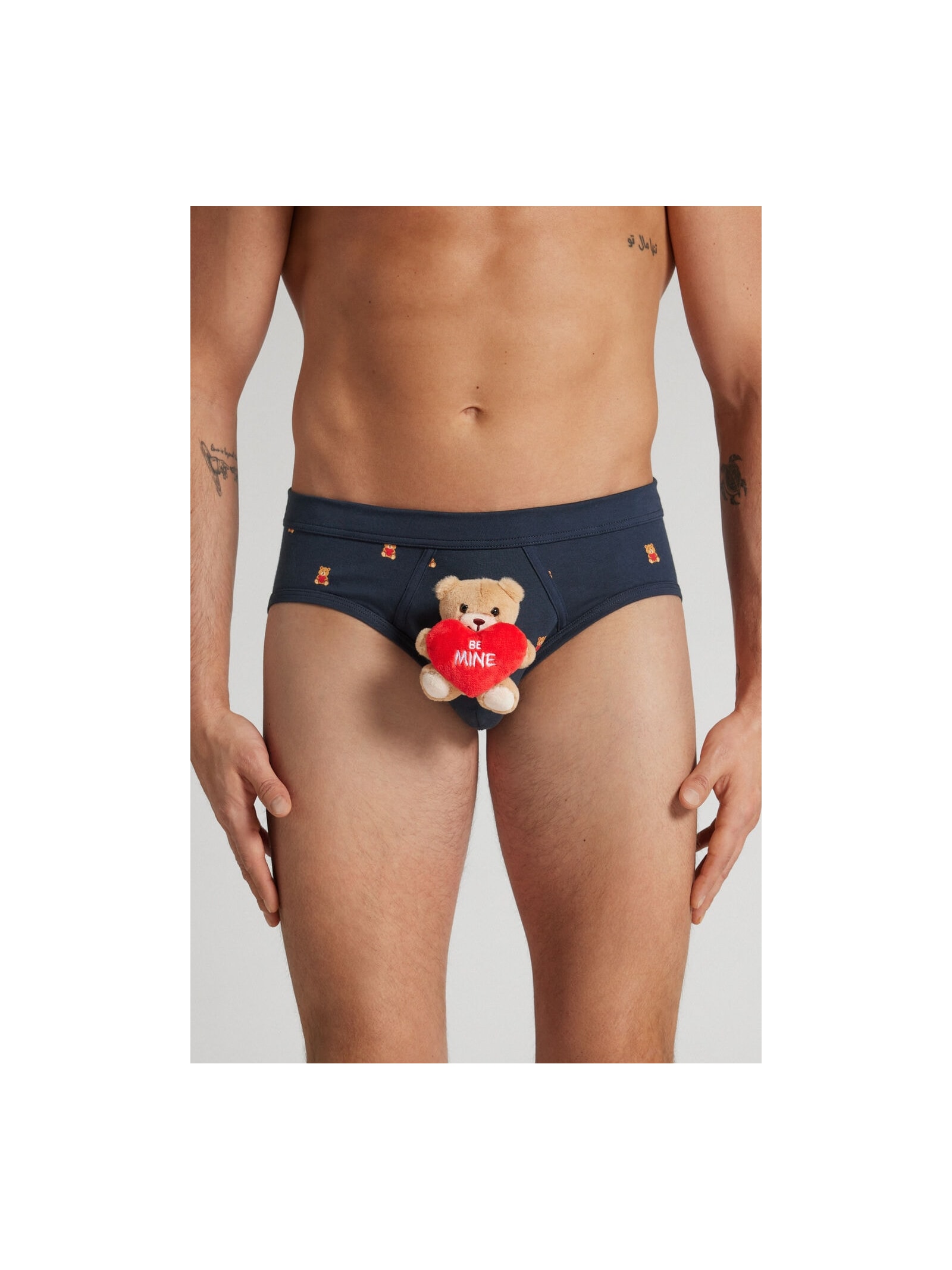 Cueca Slip Em Algodão Supima Com Pelucía Be Mine Azul Intimissimi