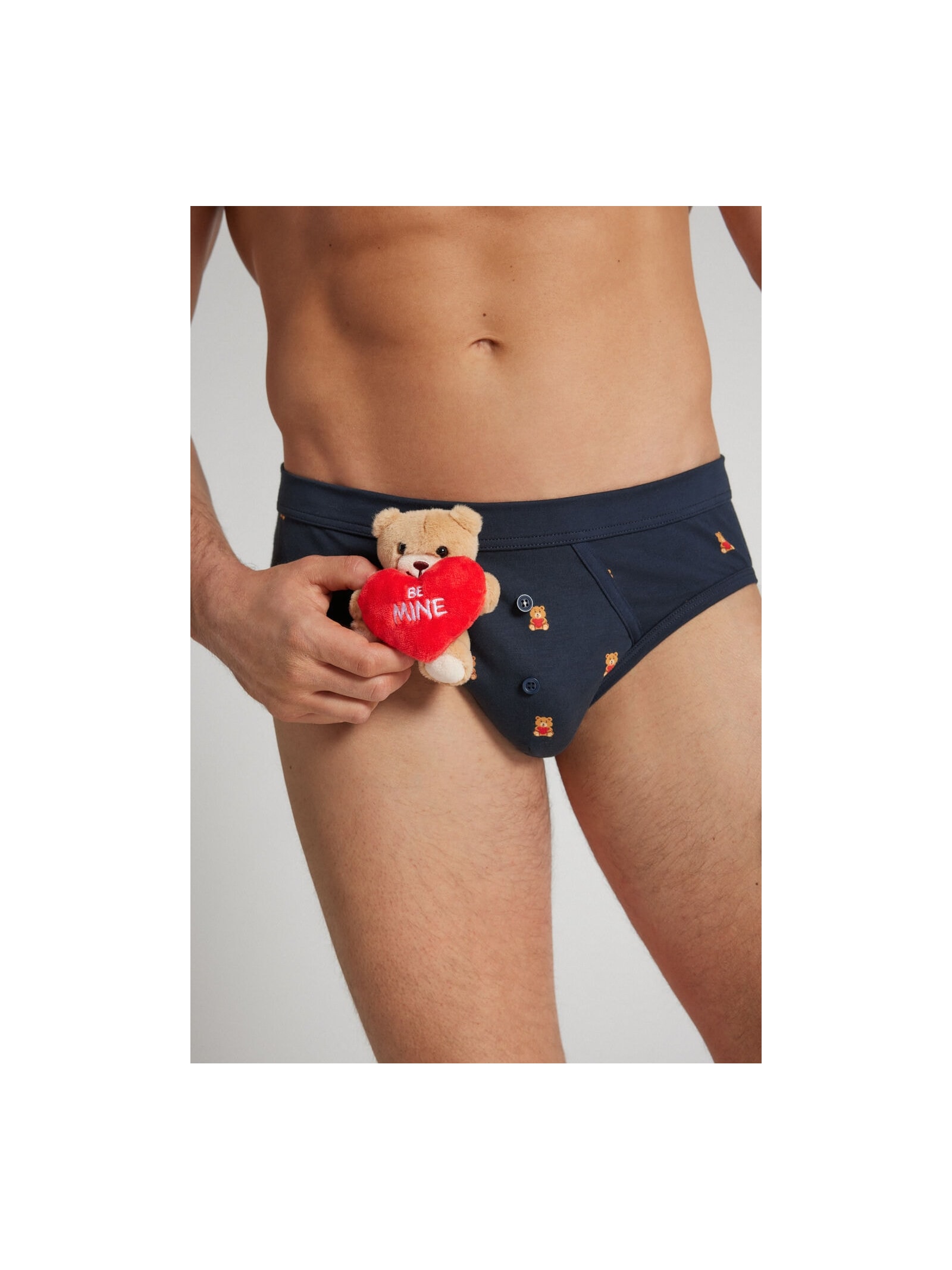 Cueca Slip Em Algodão Supima Com Pelucía Be Mine Azul Intimissimi