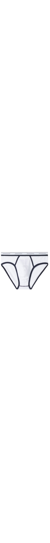 Cueca Slip Em Algodão Supima Natural Fresh Com Logótipo - Branco