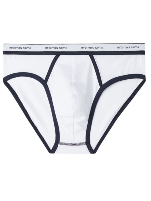 Cueca Slip Em Algodão Supima Natural Fresh Com Logótipo – Branco