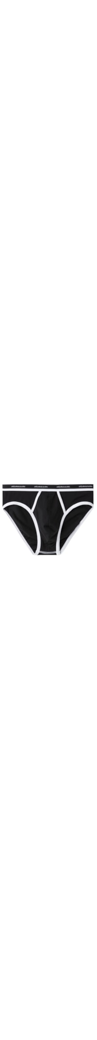 Cueca Slip Em Algodão Supima Natural Fresh Com Logótipo - Preto