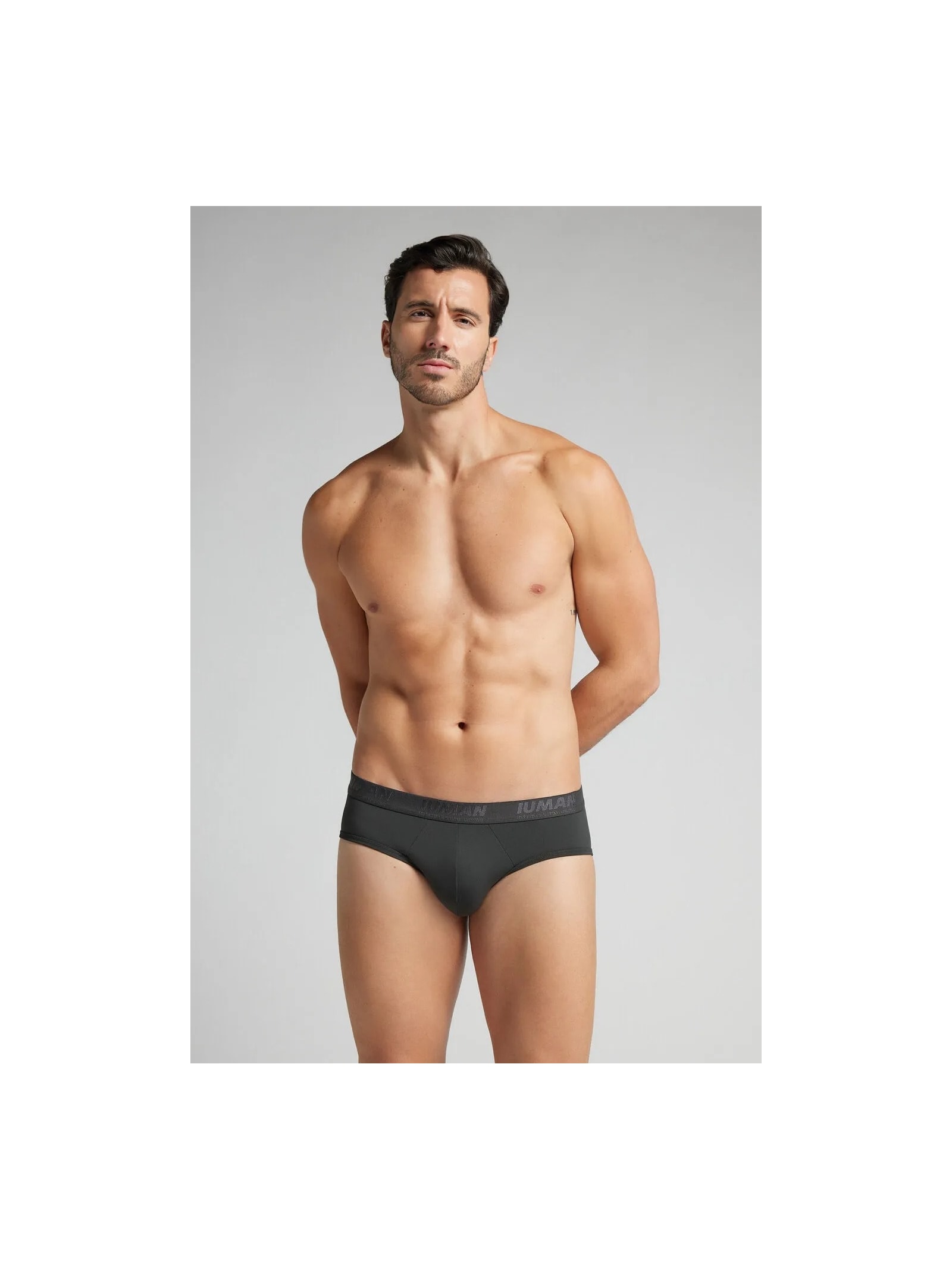 Cueca Slip Em Microfibra Com Logótipo Cinza Intimissimi