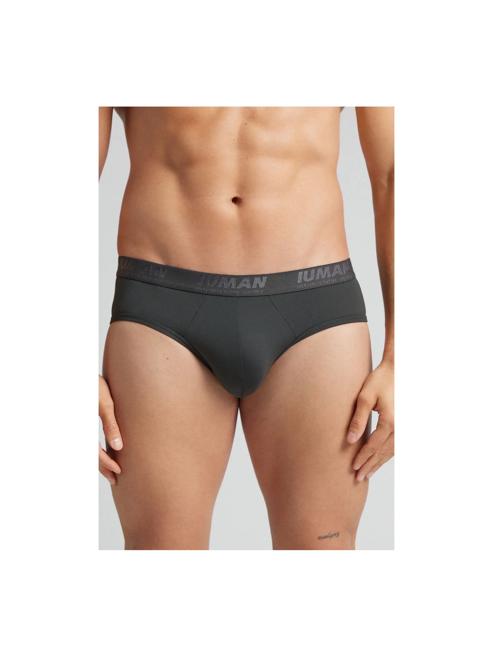 Cueca Slip Em Microfibra Com Logótipo Cinza Intimissimi