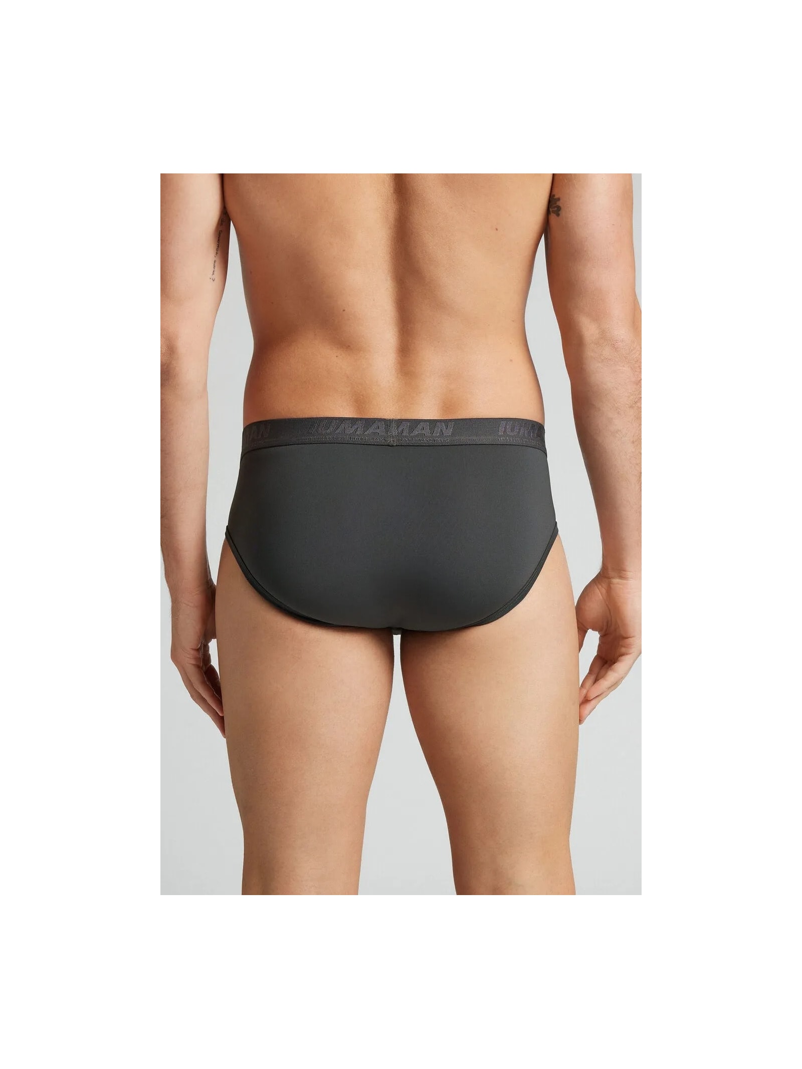 Cueca Slip Em Microfibra Com Logótipo Cinza Intimissimi