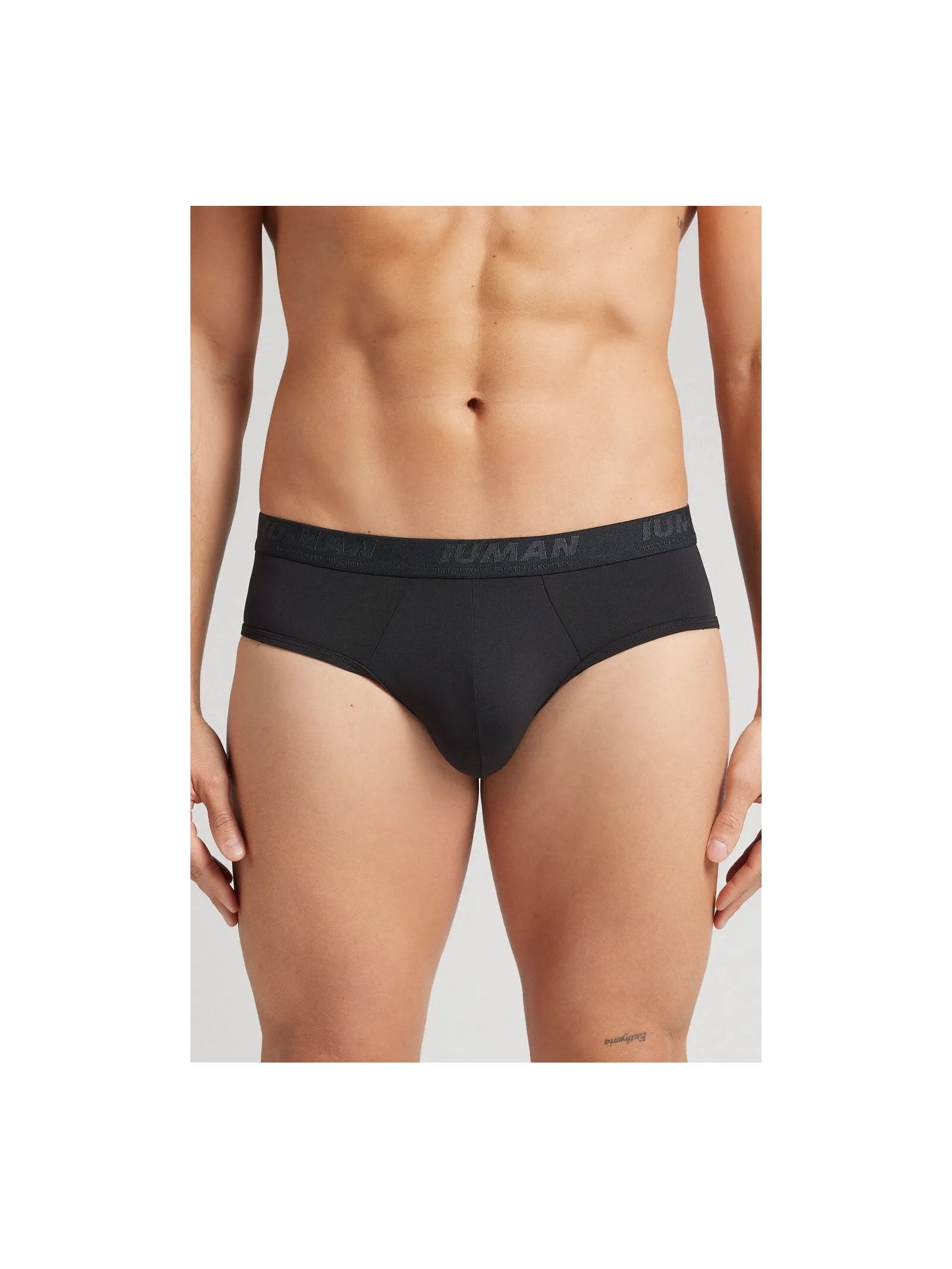 Cueca Slip Em Microfibra Com Logótipo Preto Intimissimi