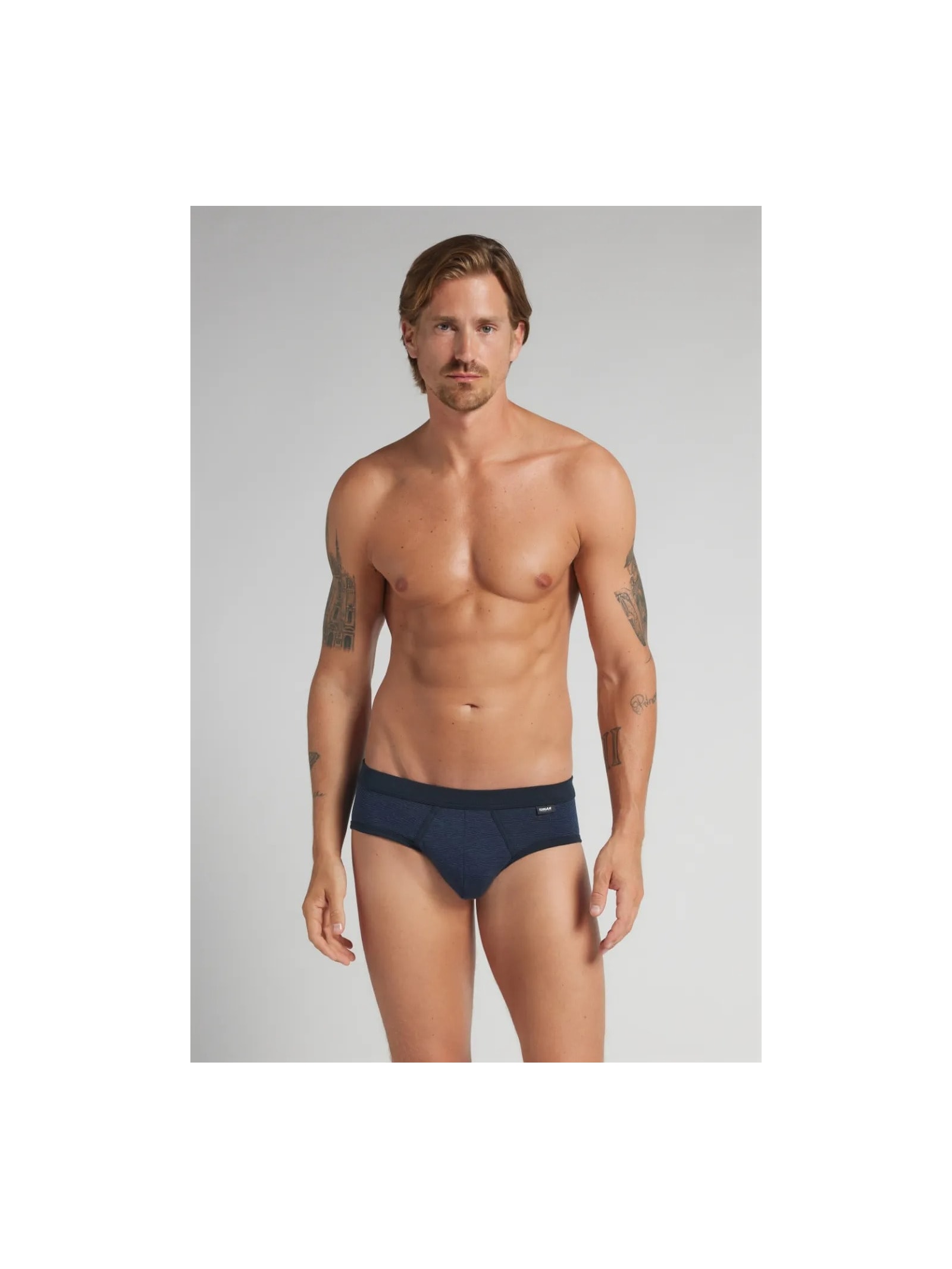 Cueca Slip Mil Listras Em Algodão Supima Azul Intimissimi