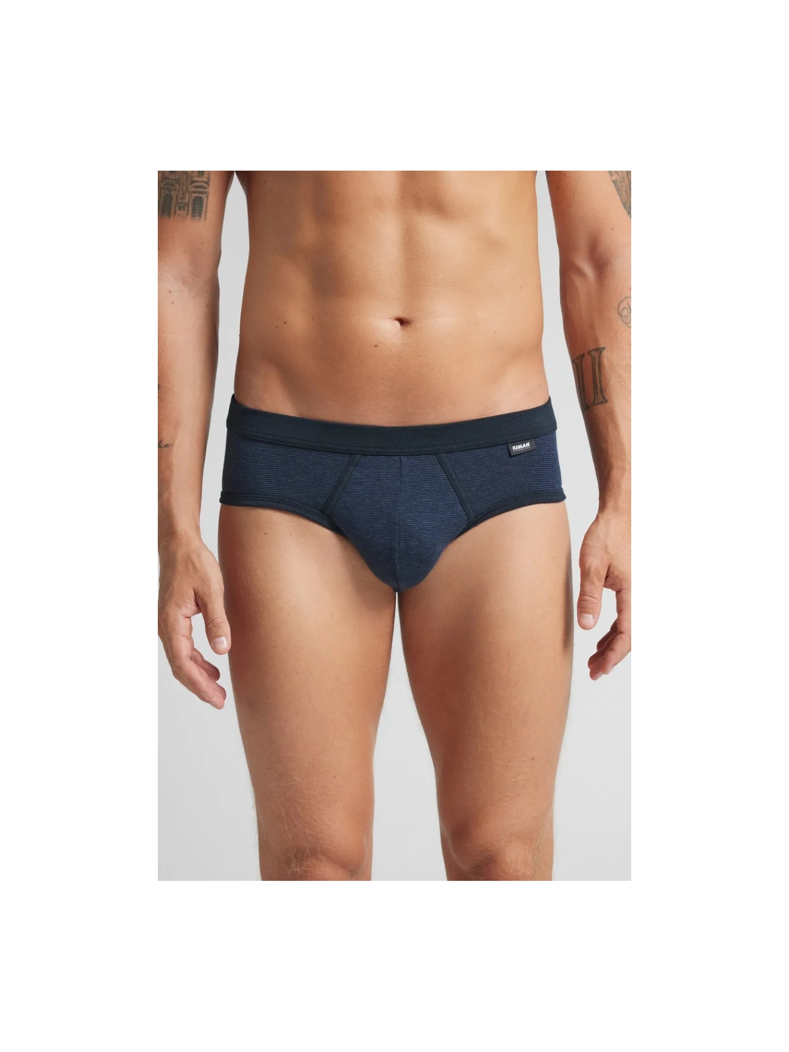 Cueca Slip Mil Listras Em Algodão Supima Azul Intimissimi