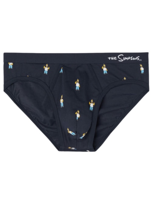 Cueca Slip The Simpsons Em Algodão Supima – Azul